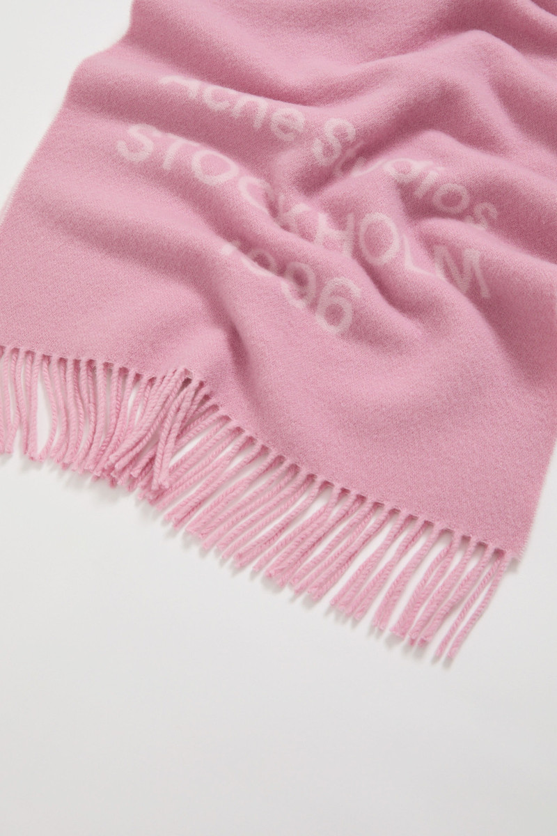 Acne Studios Logo scarf - Wide - Cotton candy pink outlook