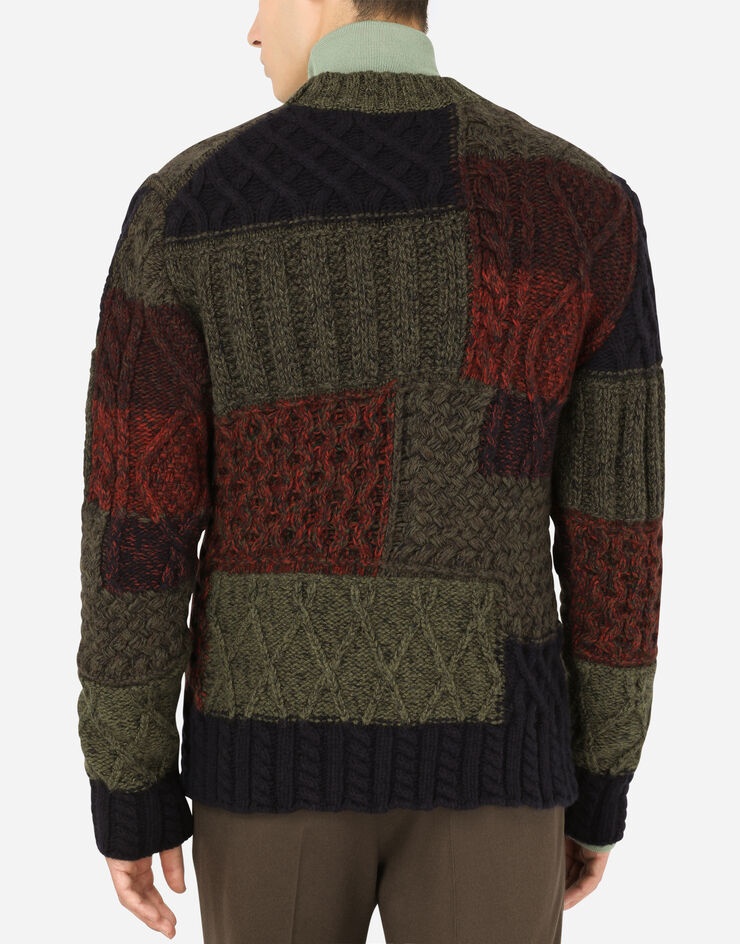 Wool and cashmere patchwork round-neck sweater - 5