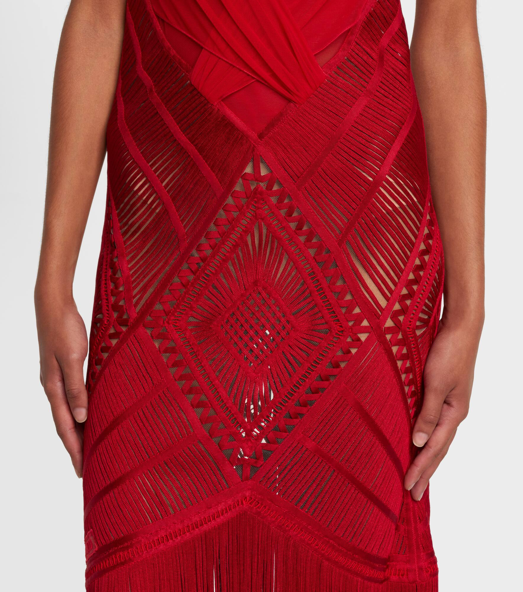 Soutache embroidered tulle cocktail dress - 5