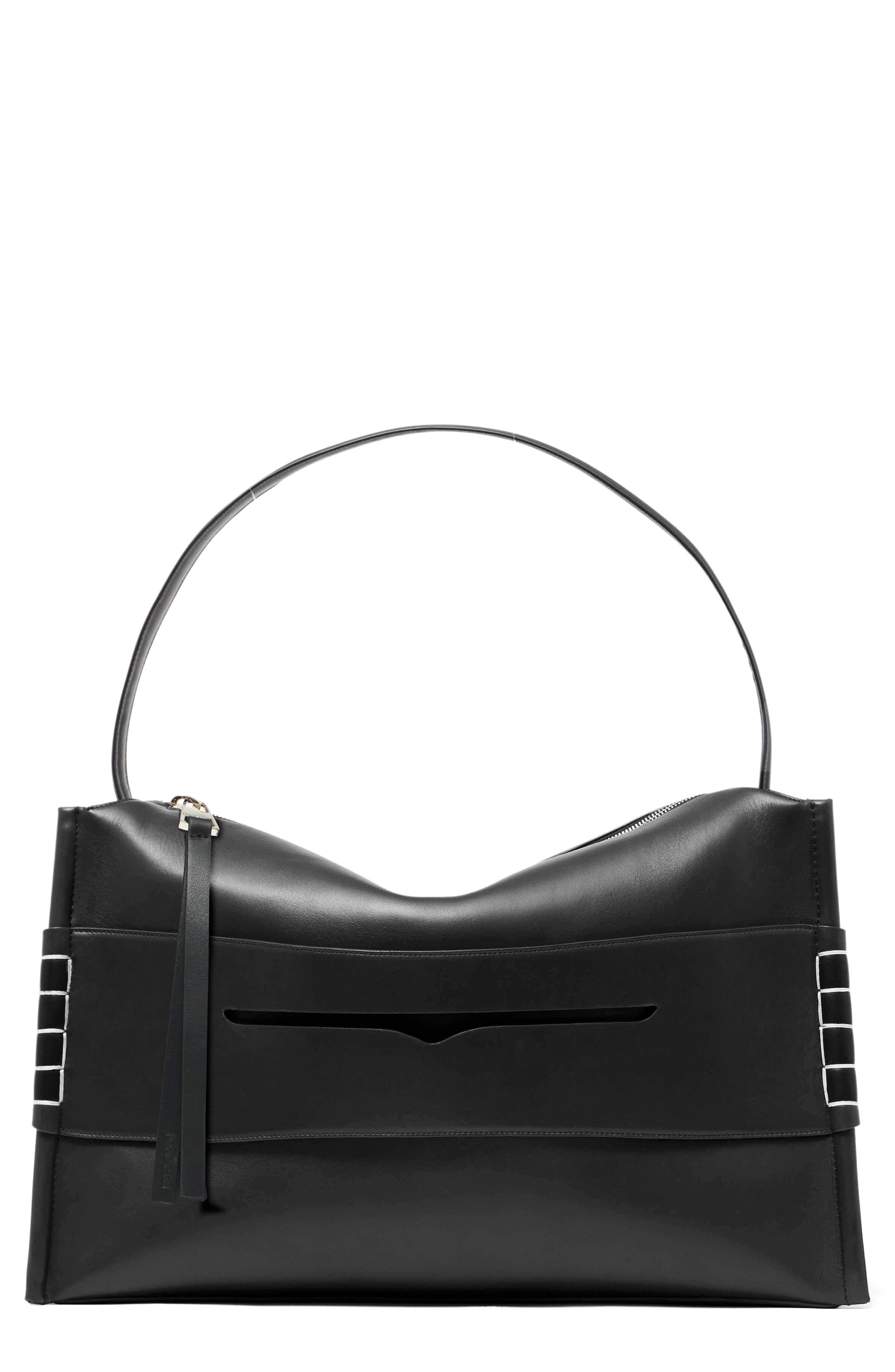 JW Anderson Large Loafer Leather Top Handle Bag in Black at Nordstrom - 1