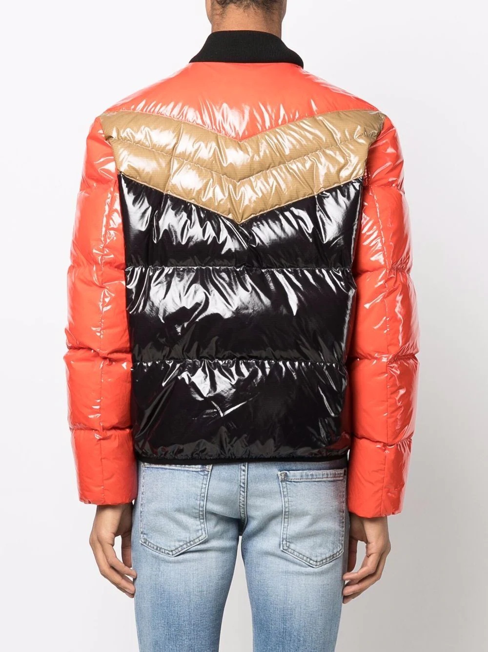 colour-block down jacket - 4