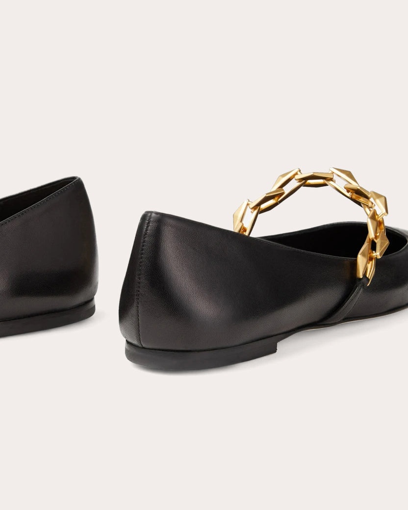 Diamond Tilda Embellished Leather Flat - 5