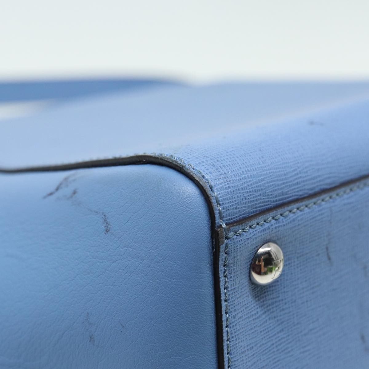 FENDI Hand Bag Leather Blue - 9