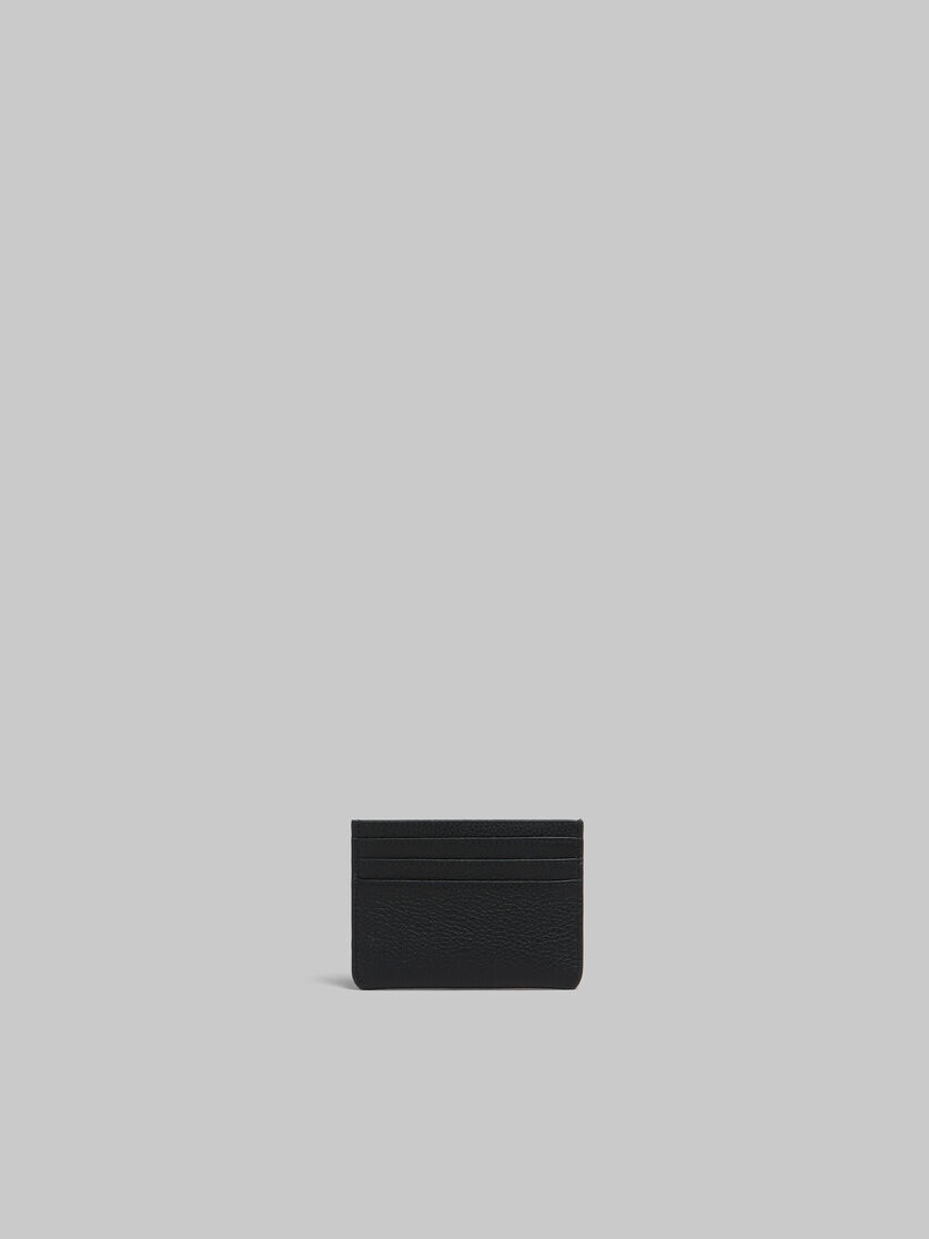 BLACK LEATHER CARDHOLDER WITH MARNI MENDING - 3