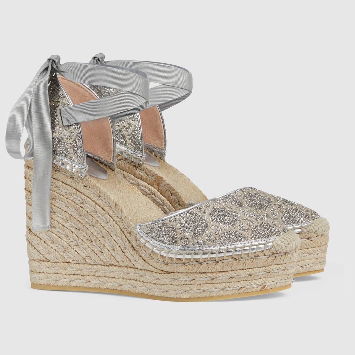 Women's Heritage GG lamé platform espadrille - 2