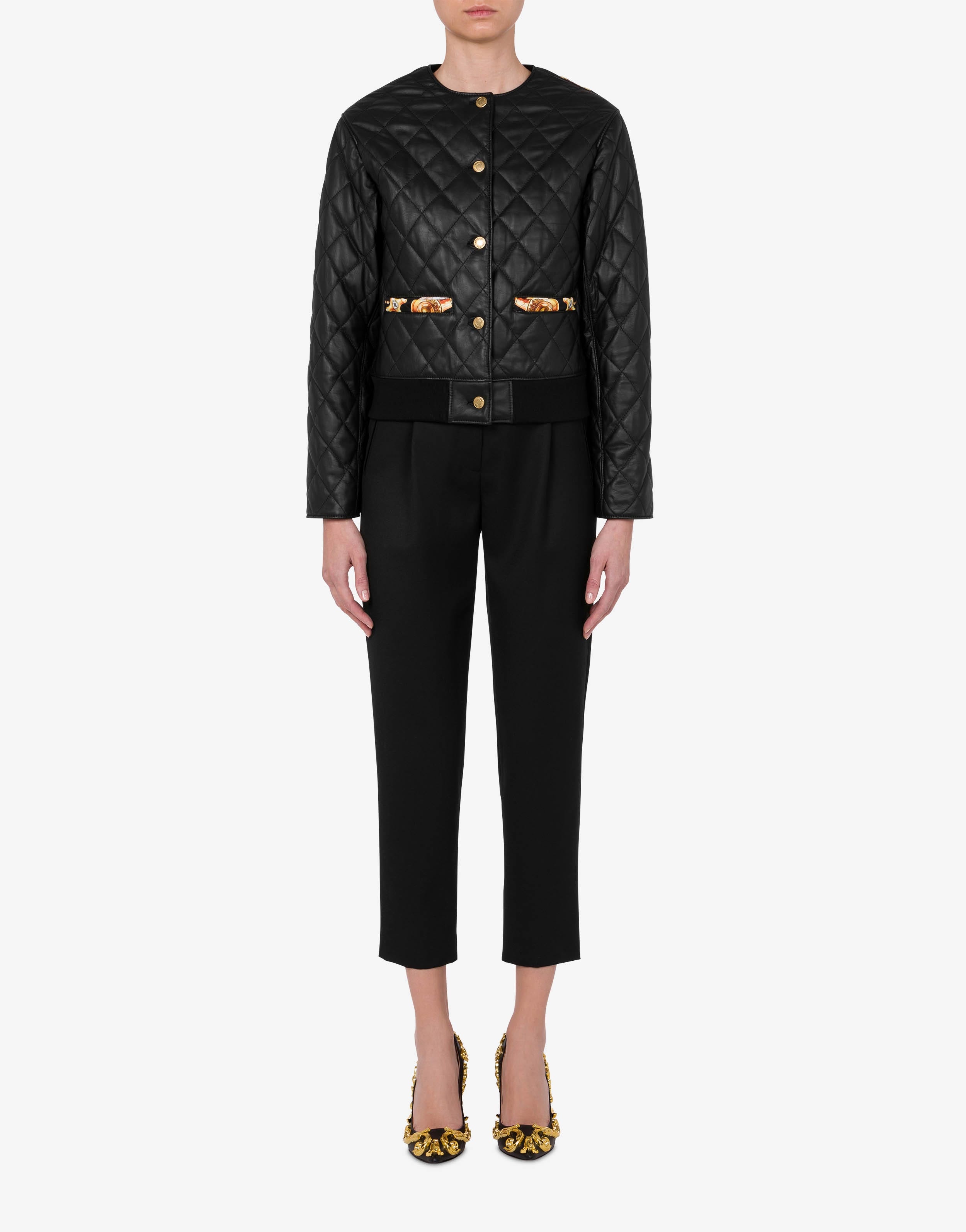 FAUCET PRINT NAPPA LEATHER JACKET - 2