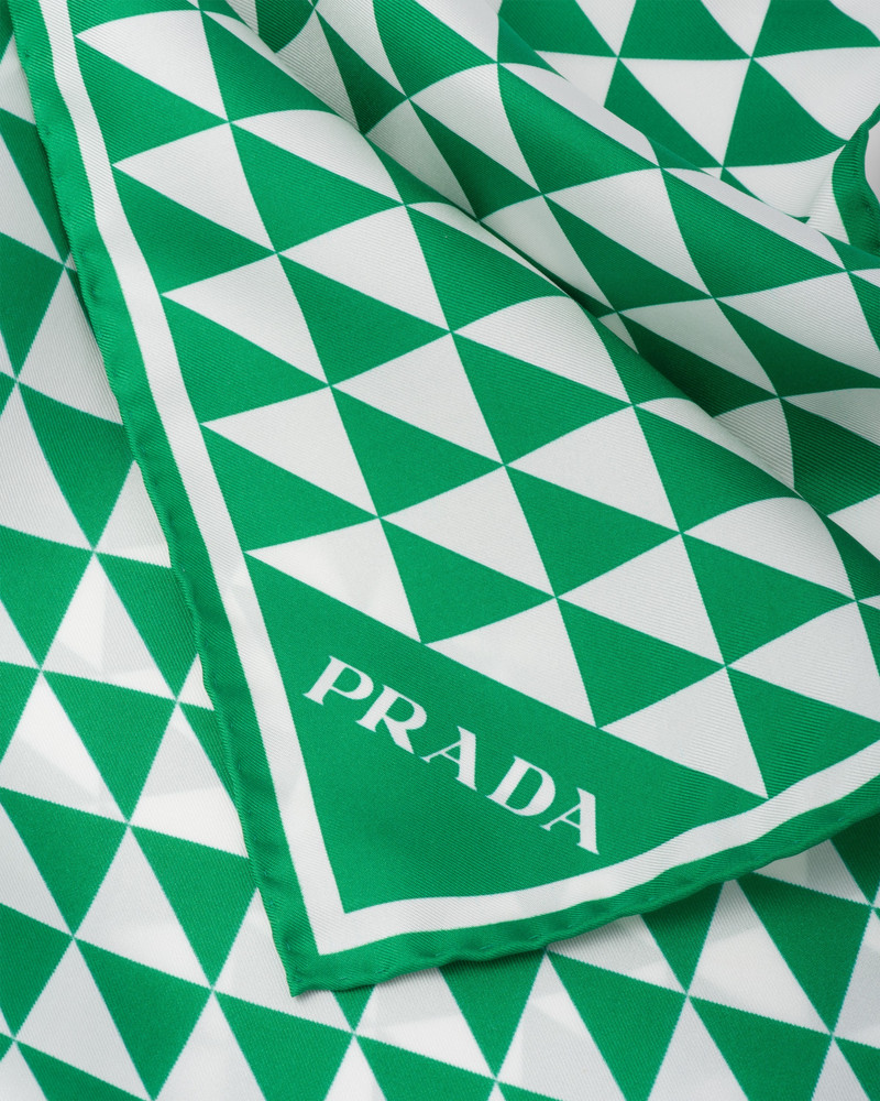 Prada Printed silk twill scarf outlook