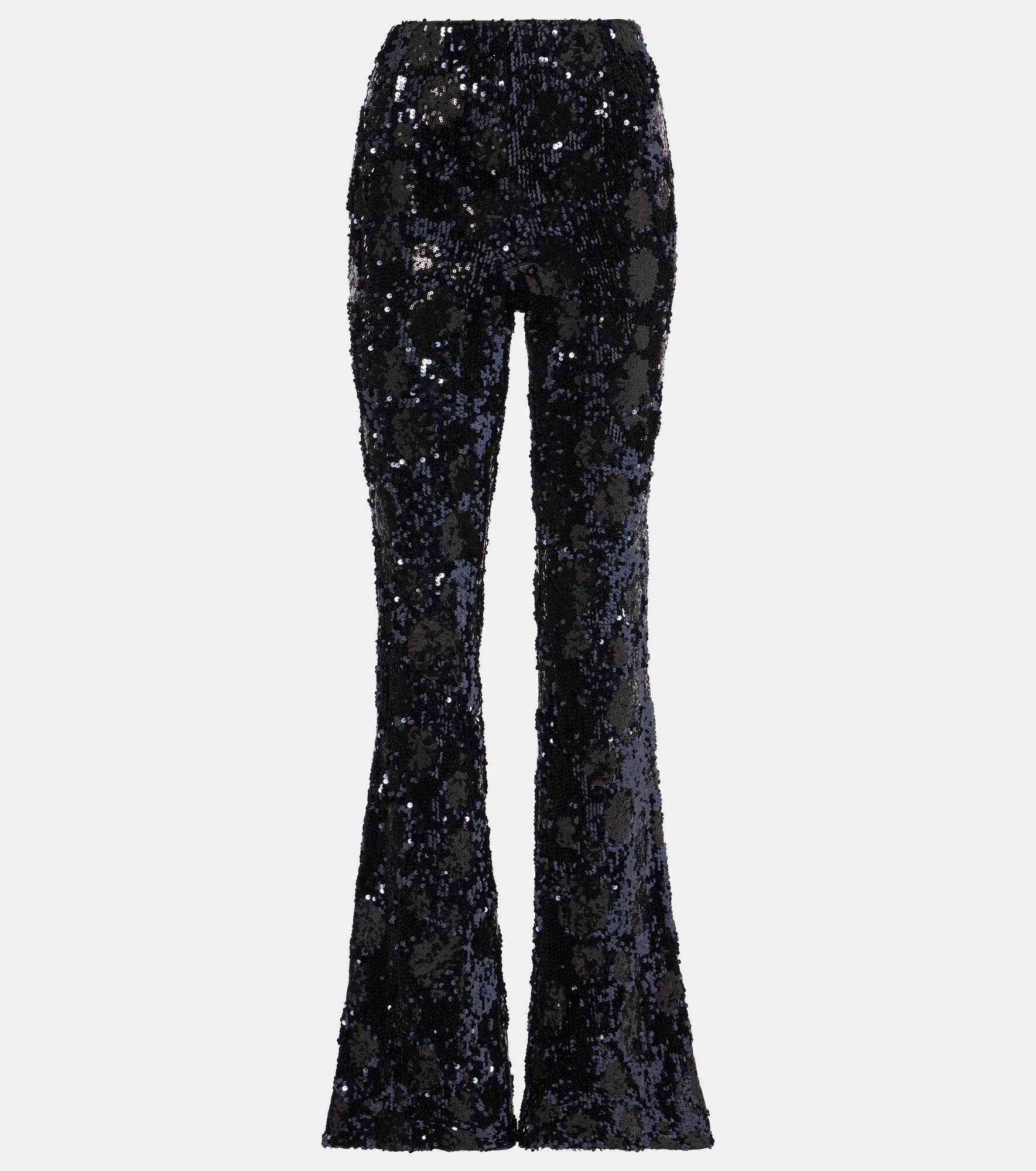 Sequin high-rise flare pants - 1