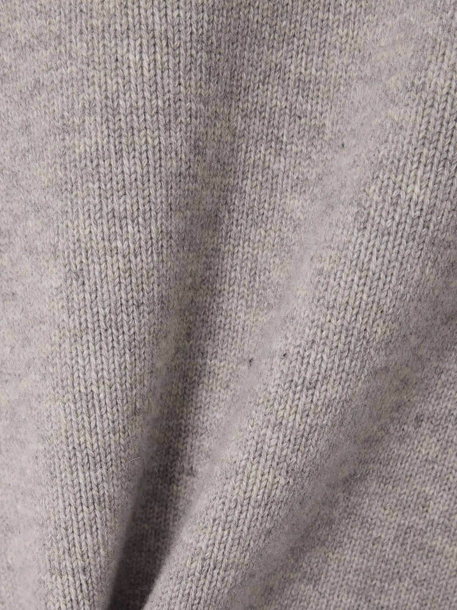 Turtleneck wool-blend cardigan Light gray - 4