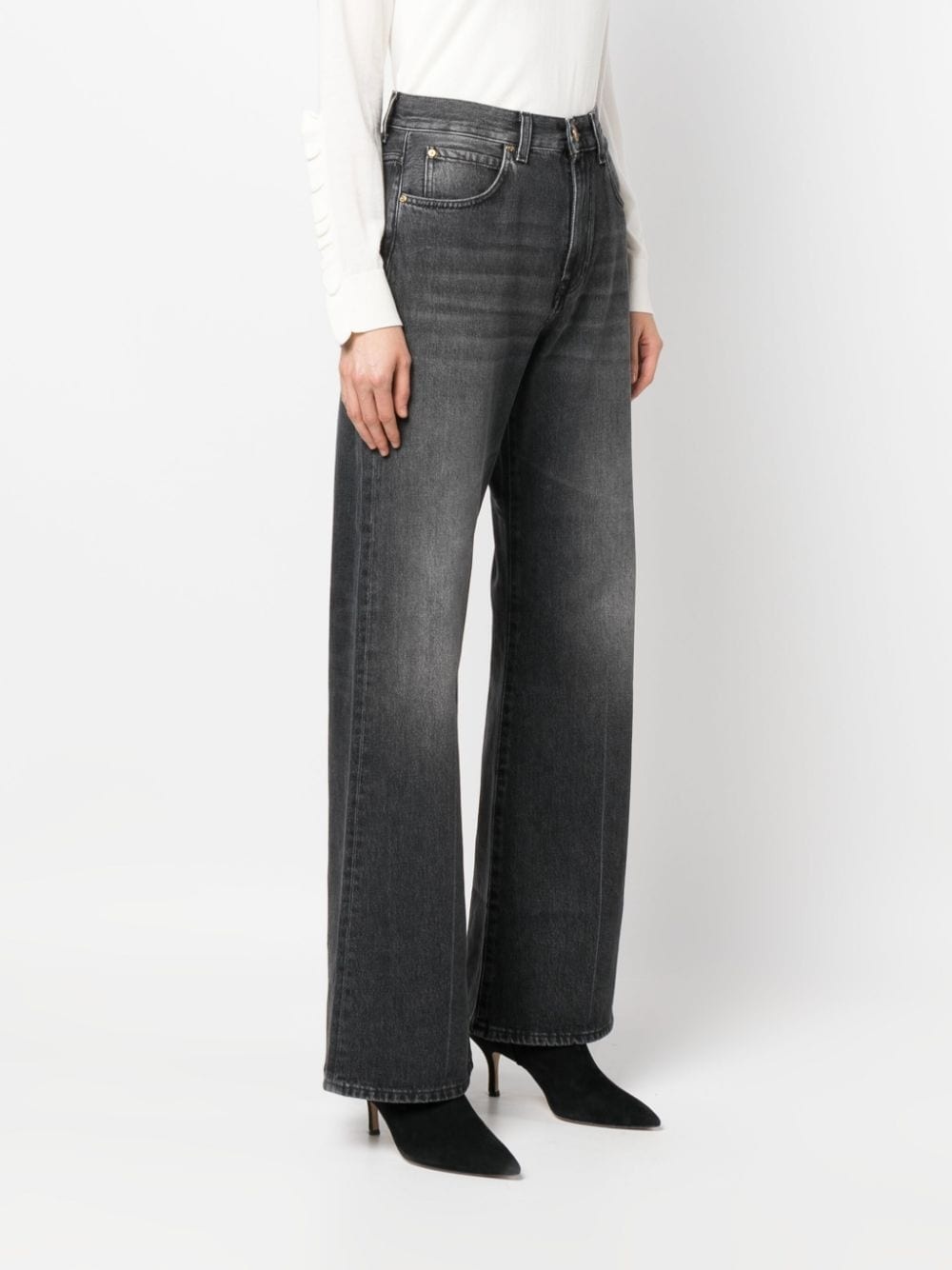 logo-patch bootcut denim jeans - 3