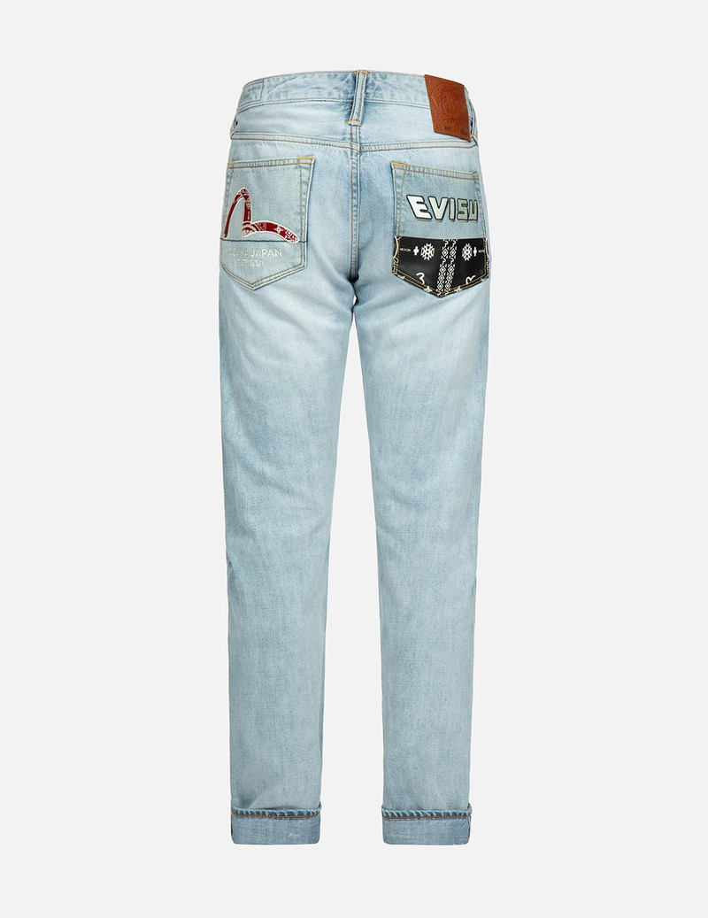 EVISU NOMADIC BANDANA-PATTERN PRINT CARROT-FIT JEANS #2017 outlook