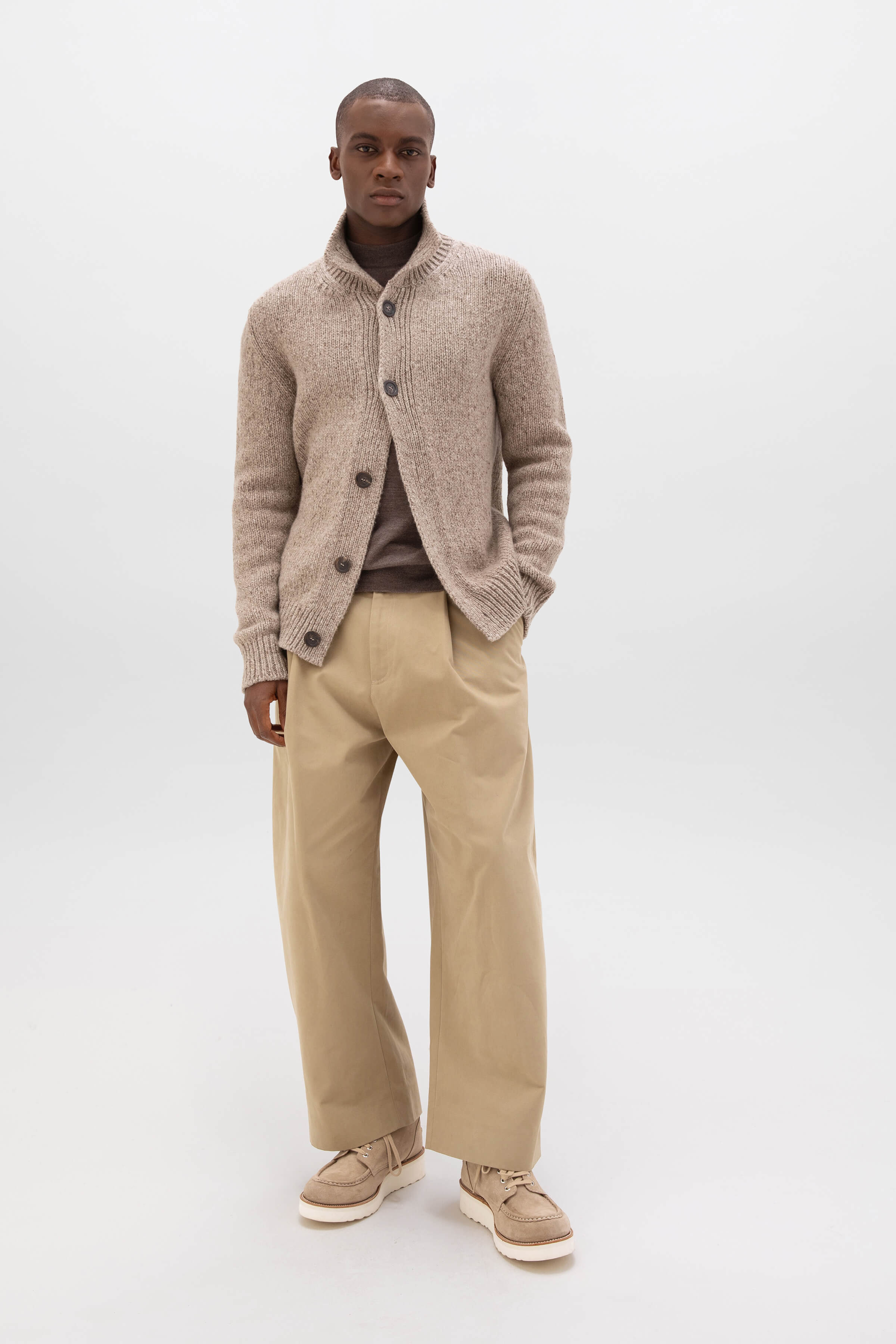 Donegal Cashmere Natural Cardigan - 3