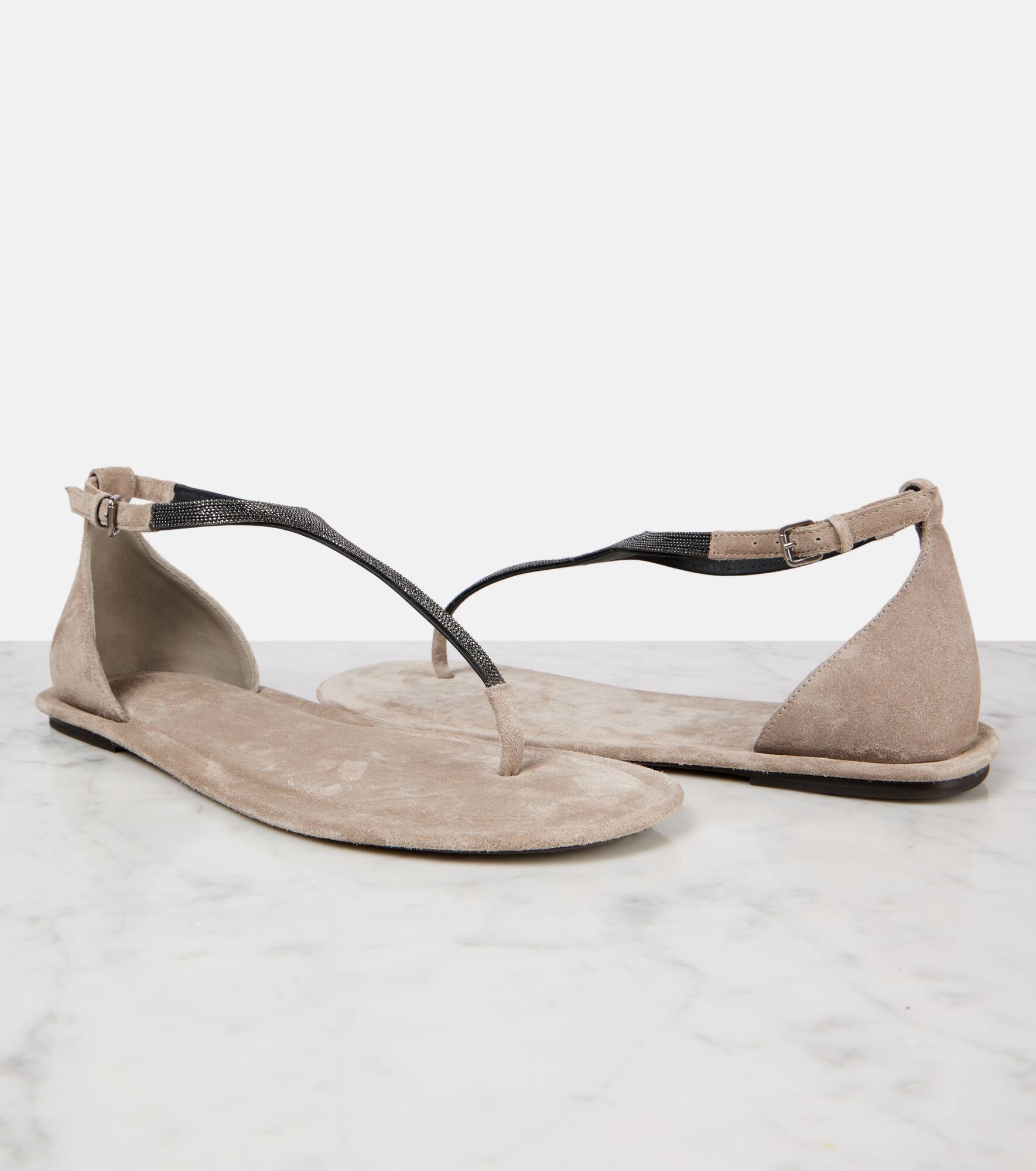 Monili suede thong sandals - 5
