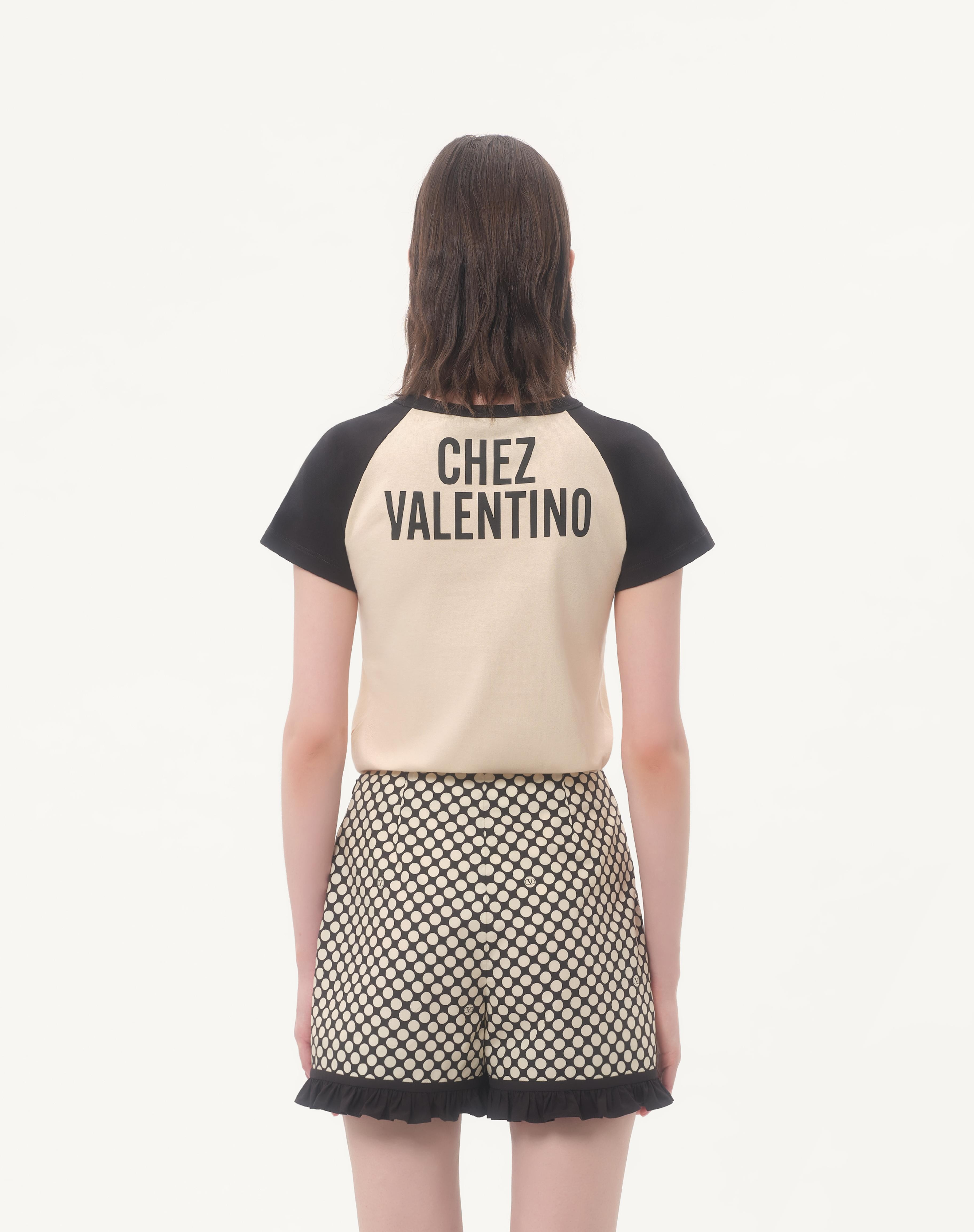 COTTON T-SHIRT WITH CHEZ VALENTINO PRINT - 6