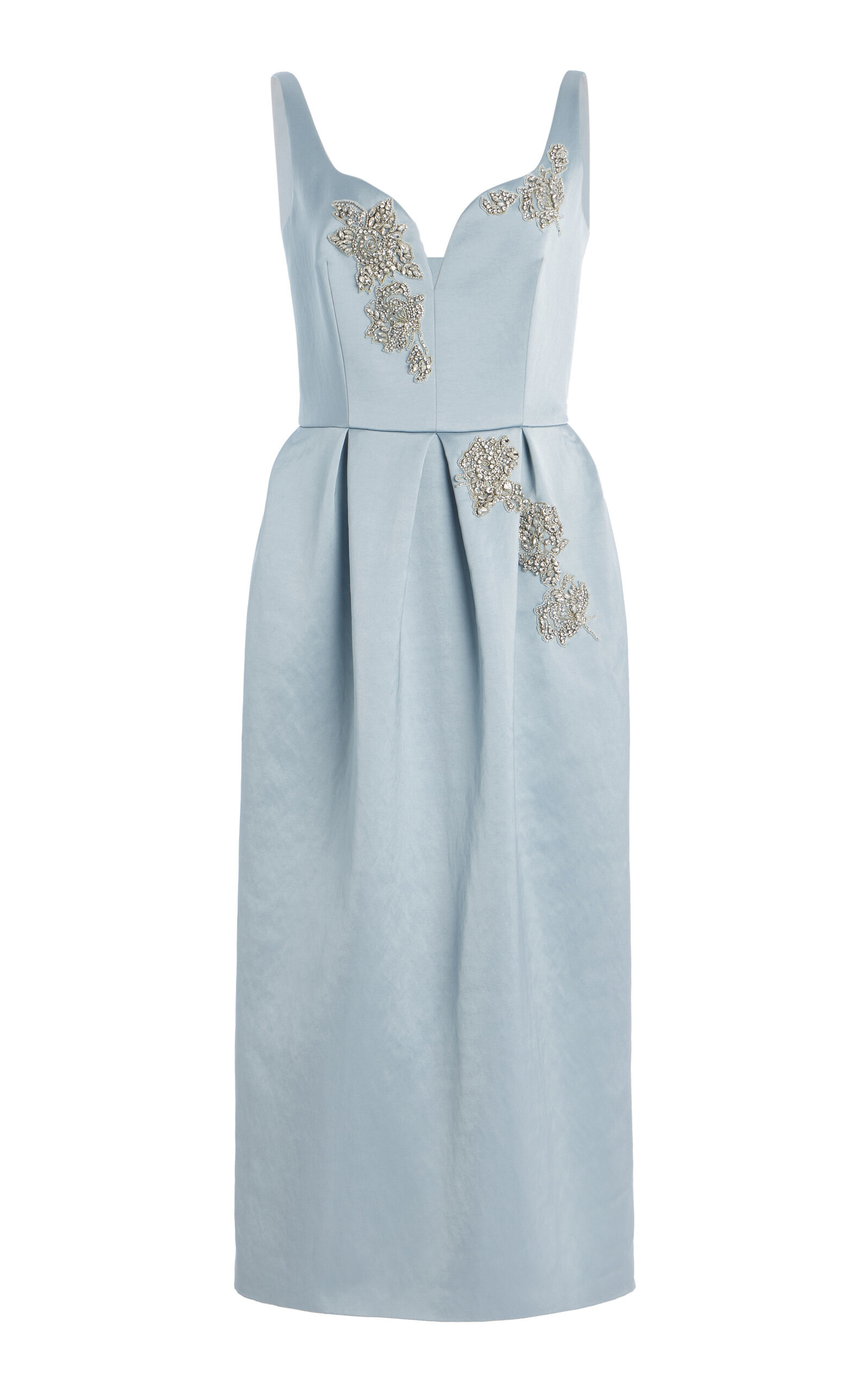 Embellished Satin Midi Dress light blue - 1