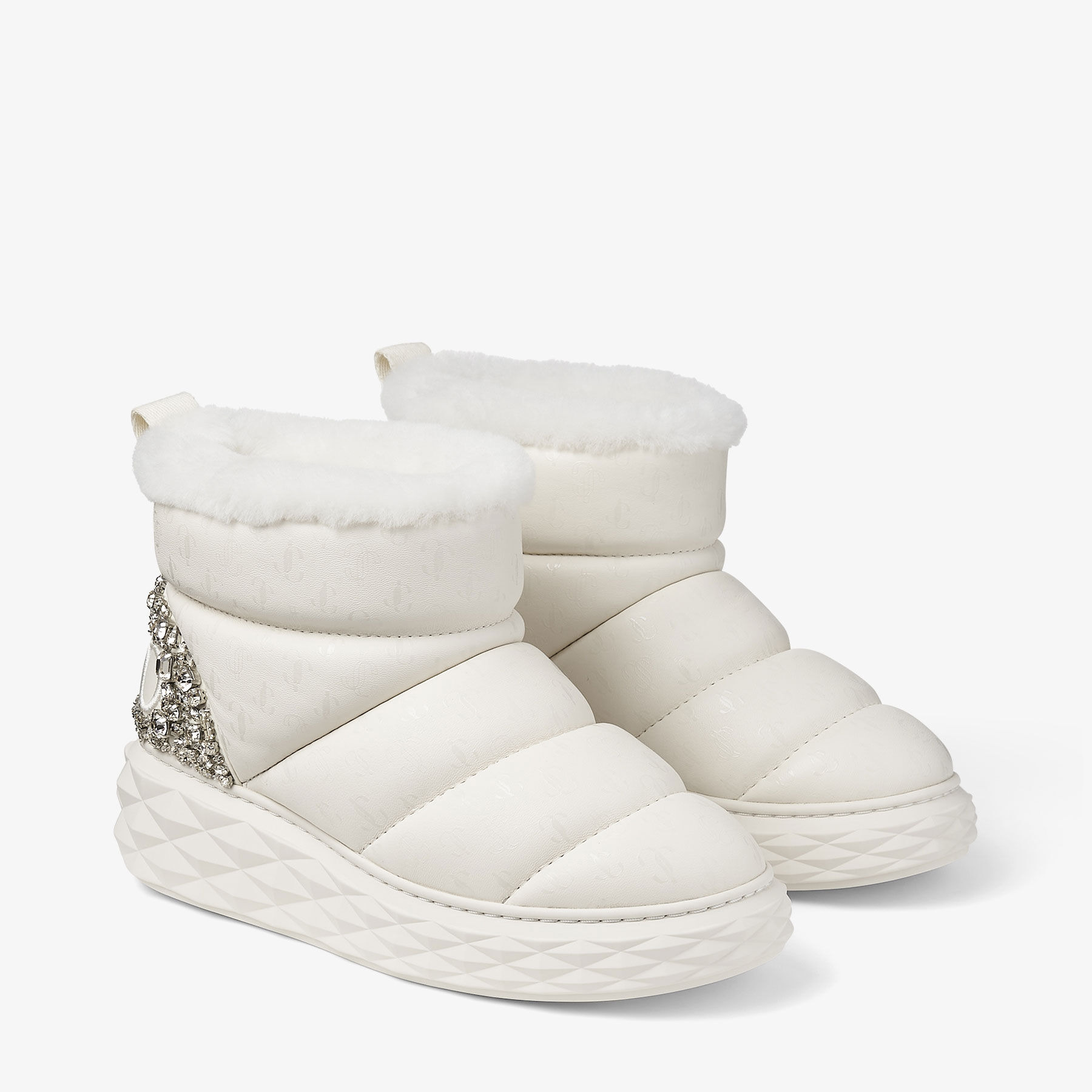 Xan
Latte Nappa Leather Crystal Boots - 2