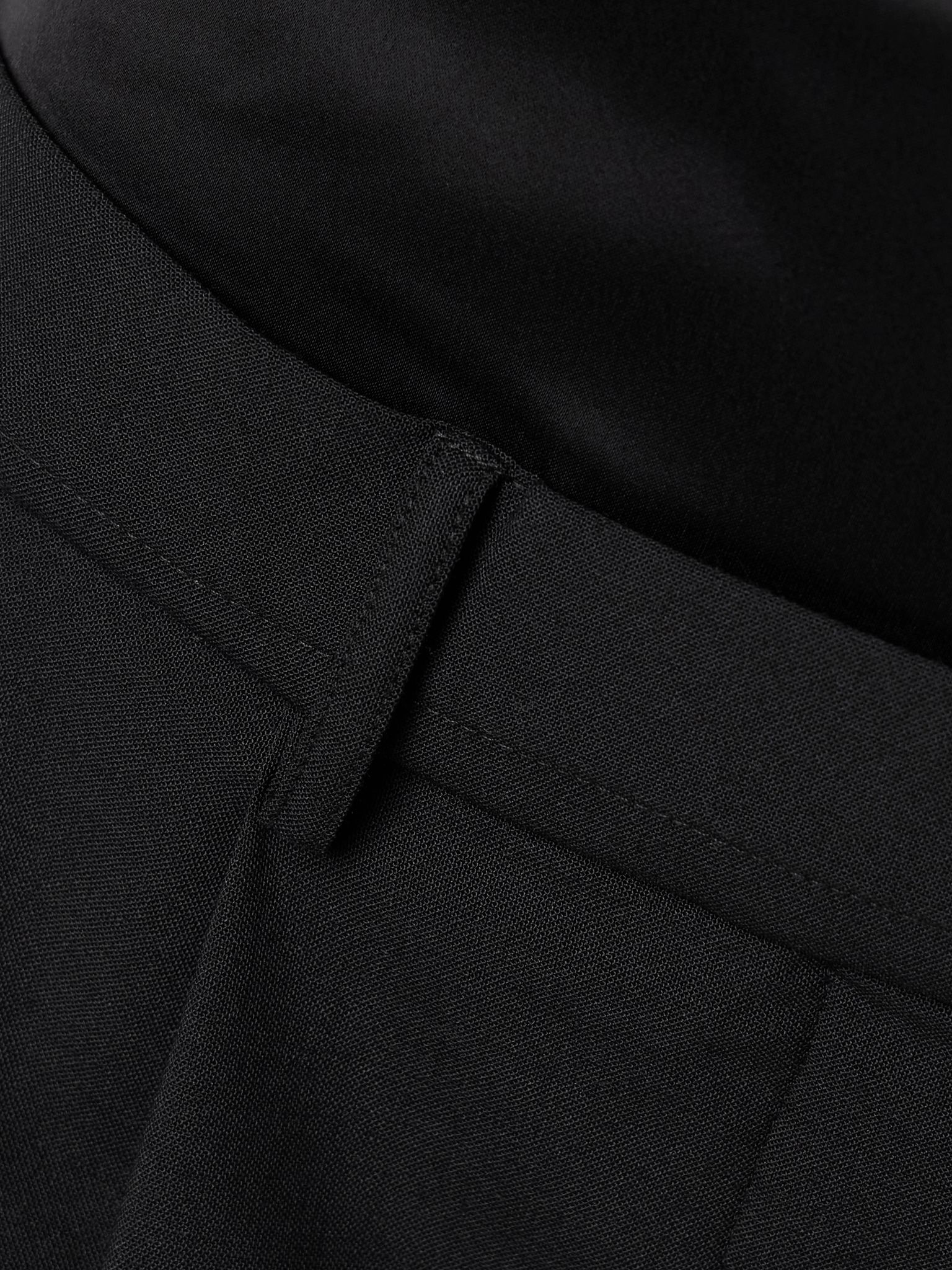 Portia Duo layered pleated recycled-crepe straight-leg pants Black - 4