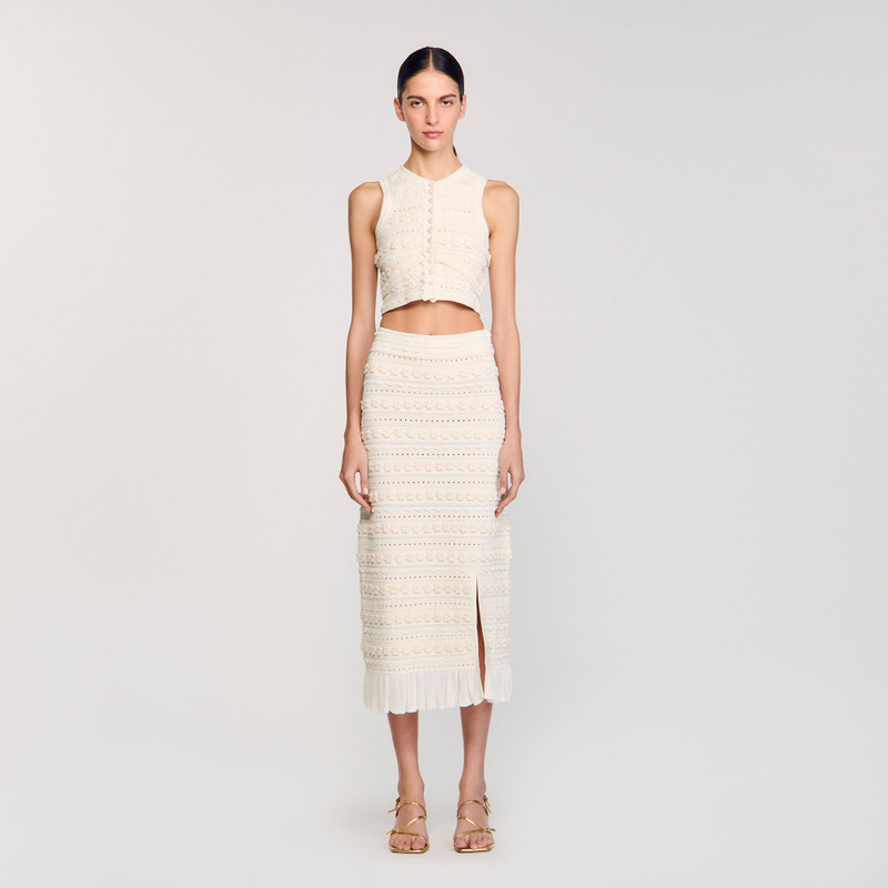 Sandro MAXI SKIRT WITH CROCHET DETAILING outlook