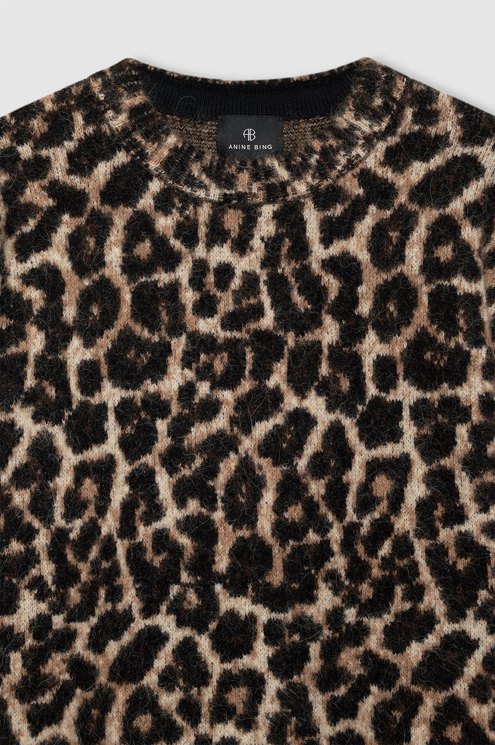 Sydney Crew Sweater - Black And Brown Leopard - 4