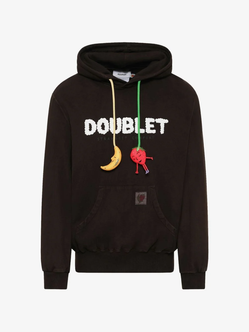 mud-dyed logo-appliqué hoodie - 1