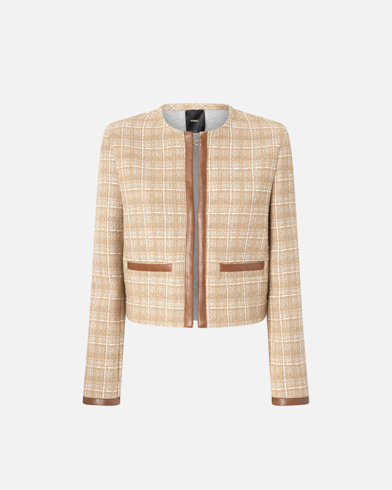 SMALL TWEED 및 IMITATION LEATHER의 오픈 JACKET 1