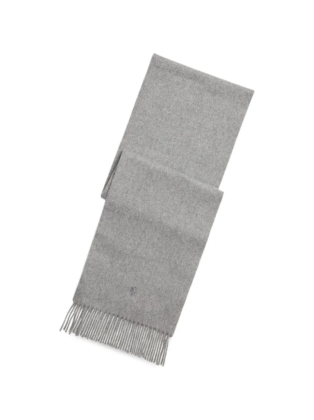 fringed logo-embroidered scarf - 1