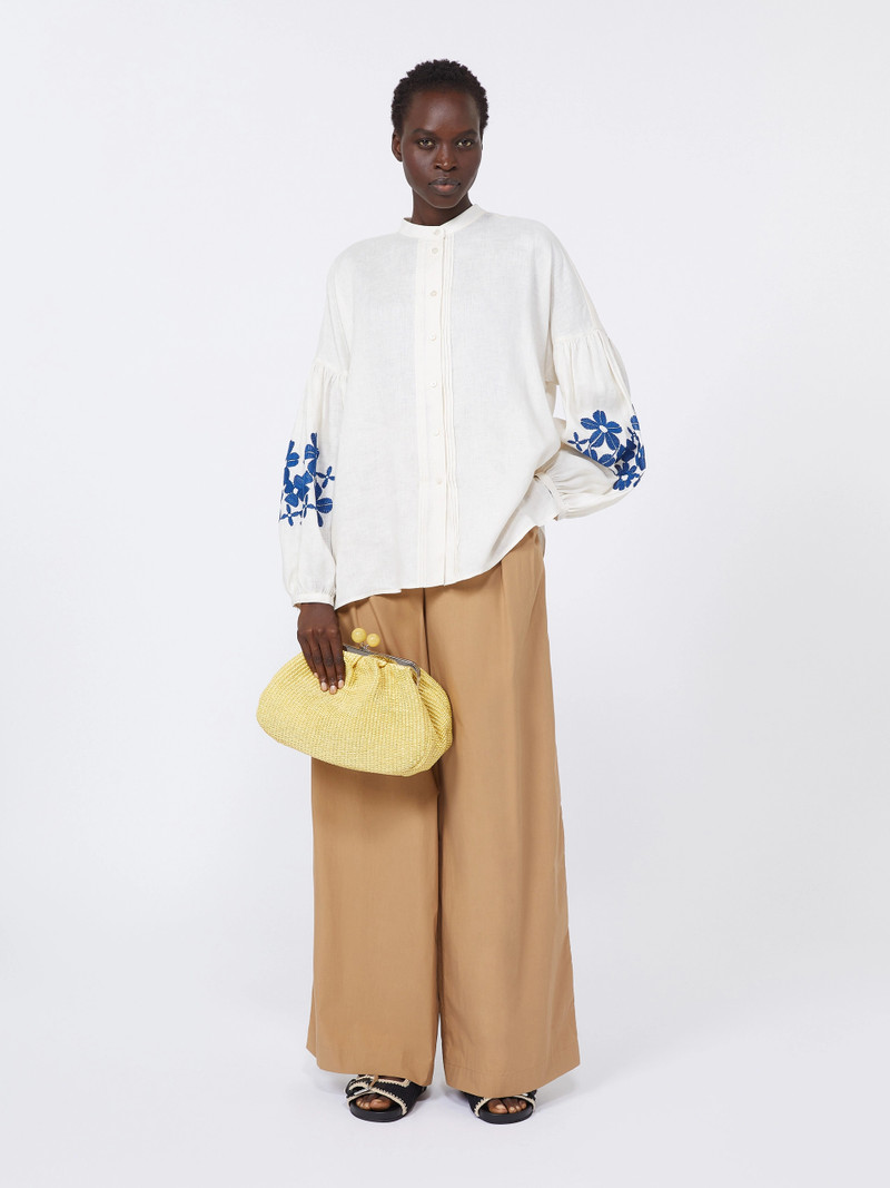 FORTUNA Medium raffia-effect Pasticcino bag - YELLOW 6