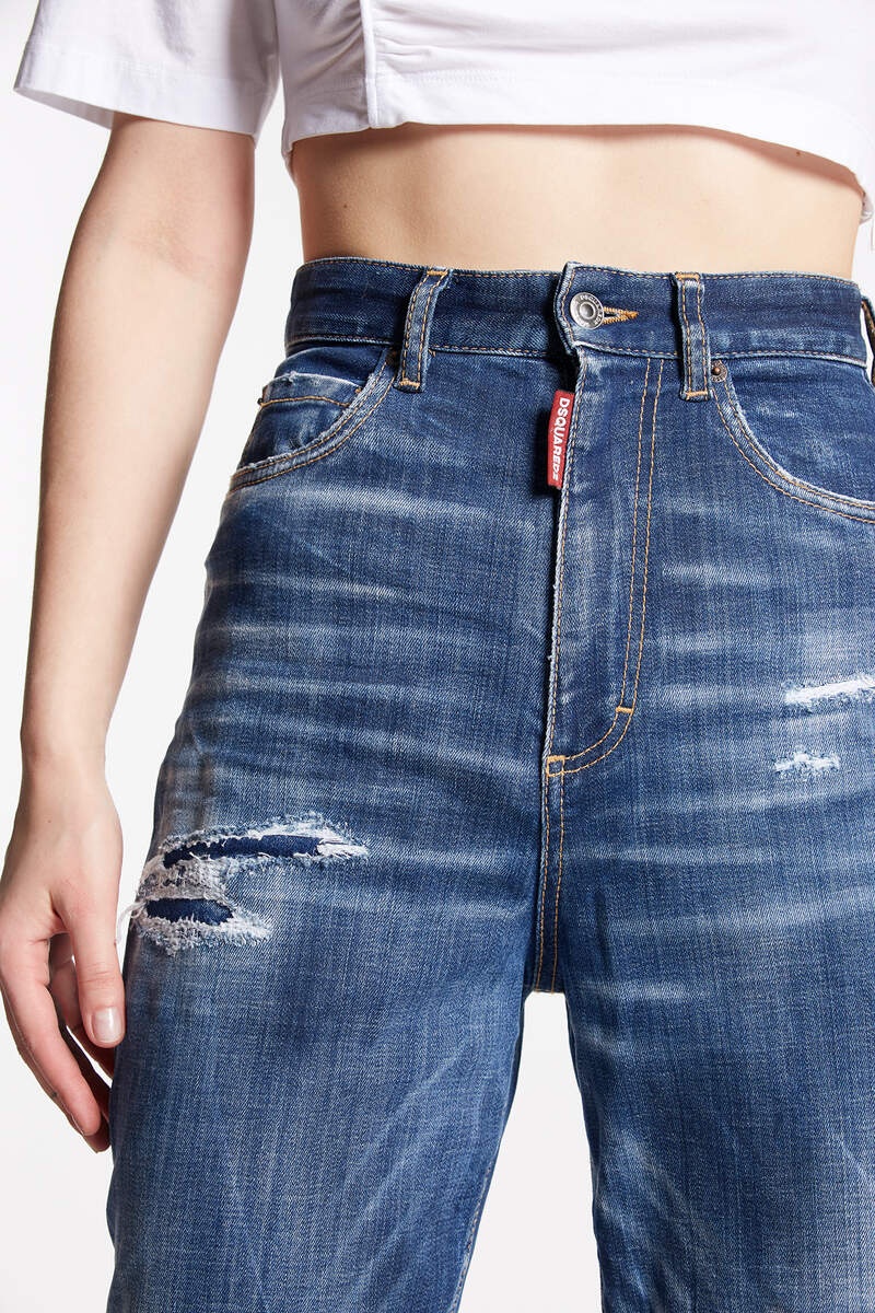 DARK RIPPED WASH SASOON JEANS - 3