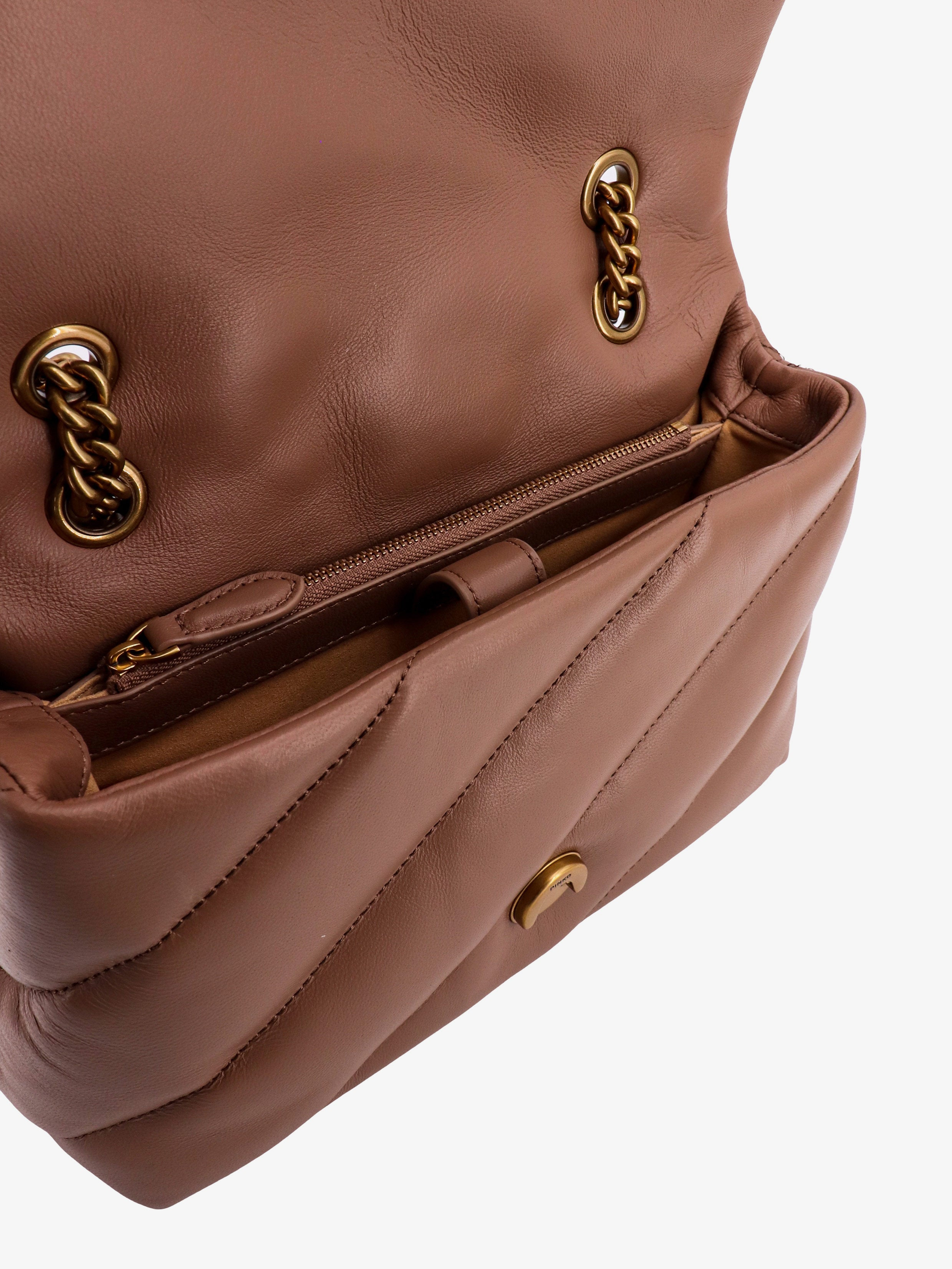 Pinko Matelassã© Leather Shoulder Bag With Iconic Love Birds Buckle - 2