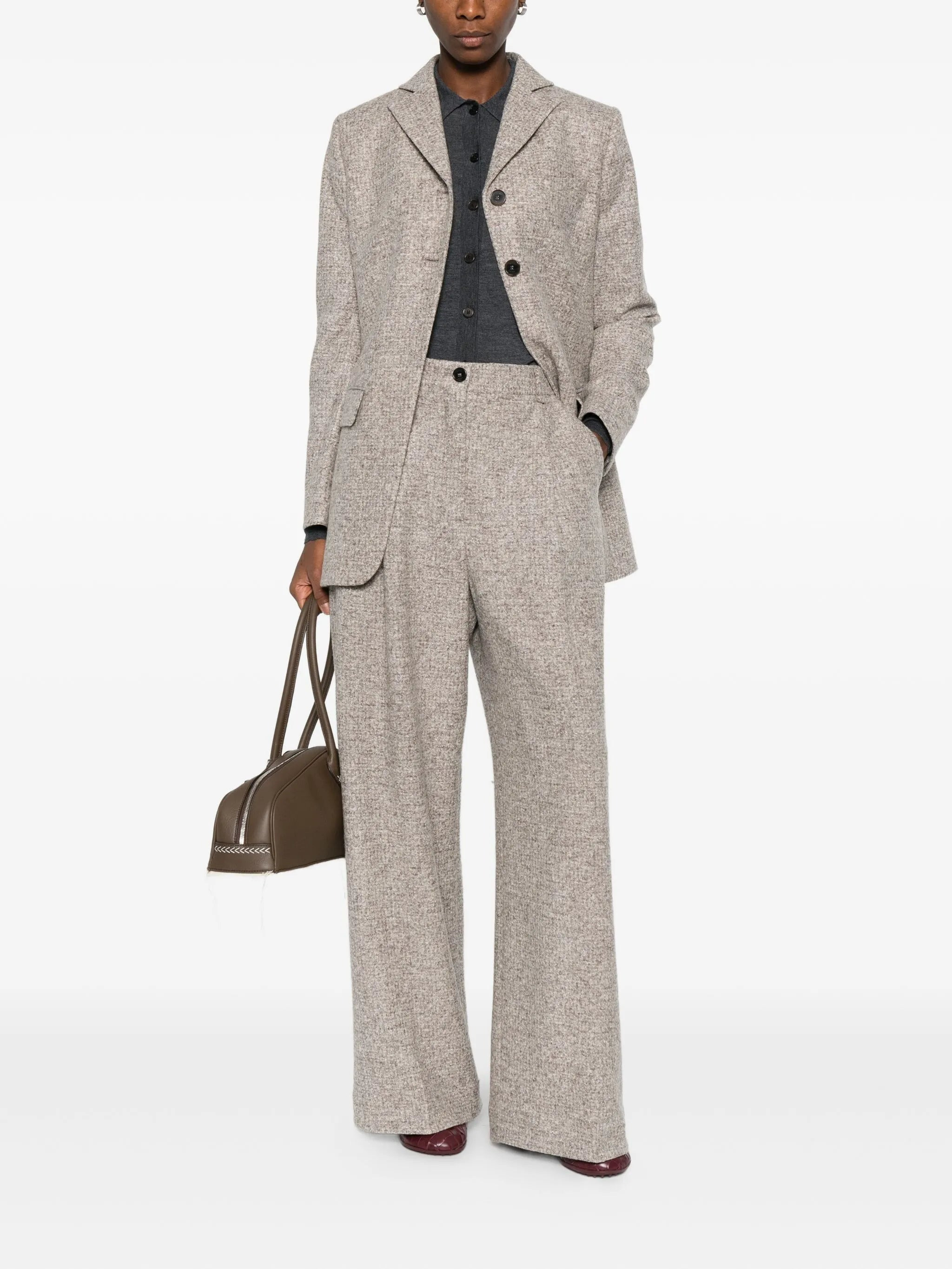 Mark Kenly Domino Tan Button-front Collared Cardigan - 5