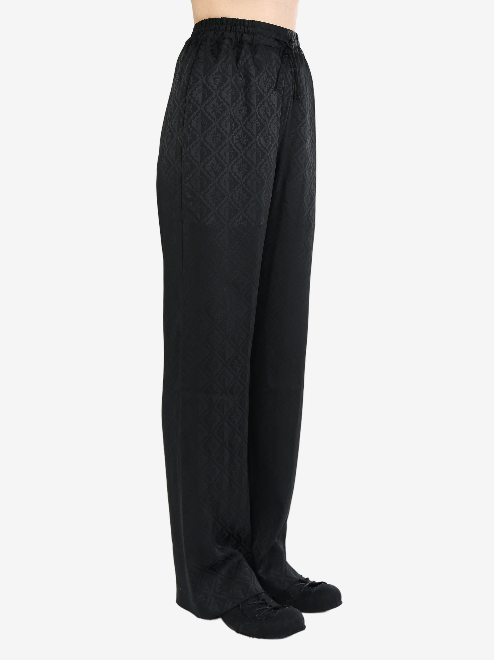 MARINE SERRE Women Moon Sun Satin Jacquard Drawstring Trousers - 2