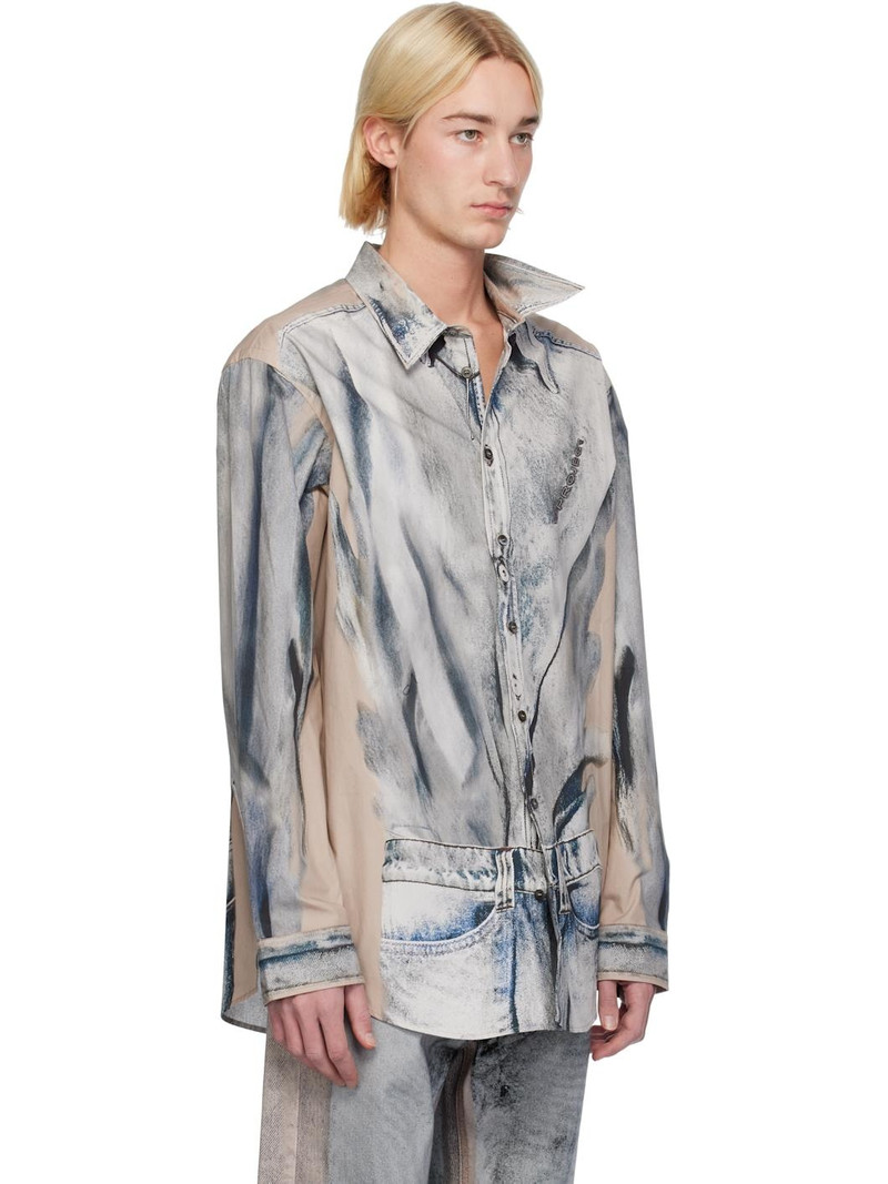 Y/Project Beige & Blue Trompe L'oeil Shirt outlook