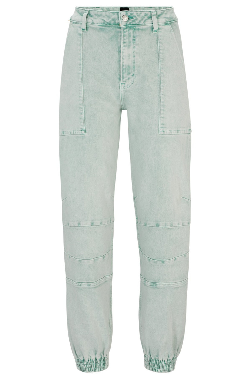 CUFFED RELAXED-FIT CARGO JEANS IN RIGID DENIM 1