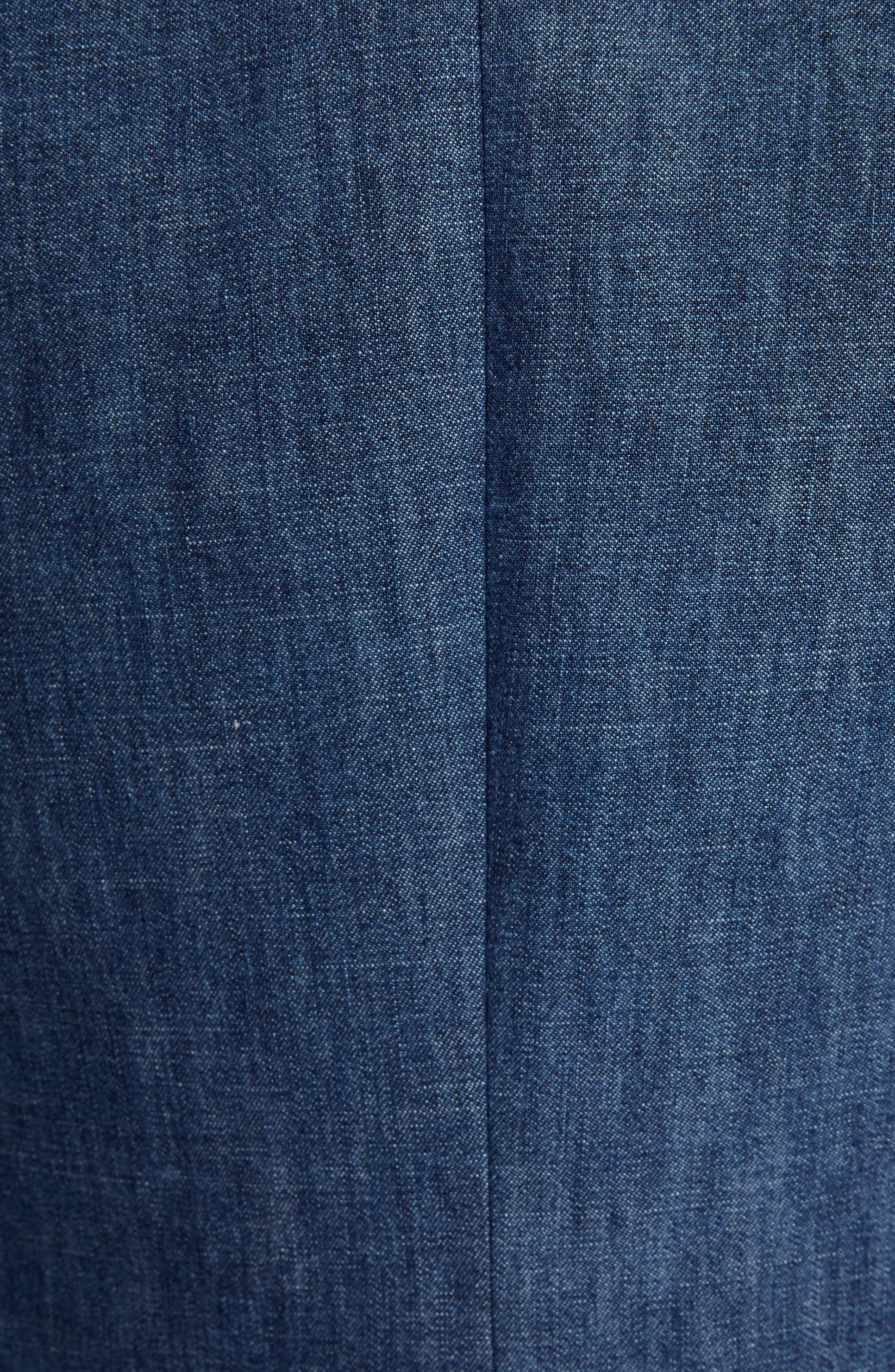 Valentino Garavani Piped Double Breasted Denim Blazer in Navy at Nordstrom - 6