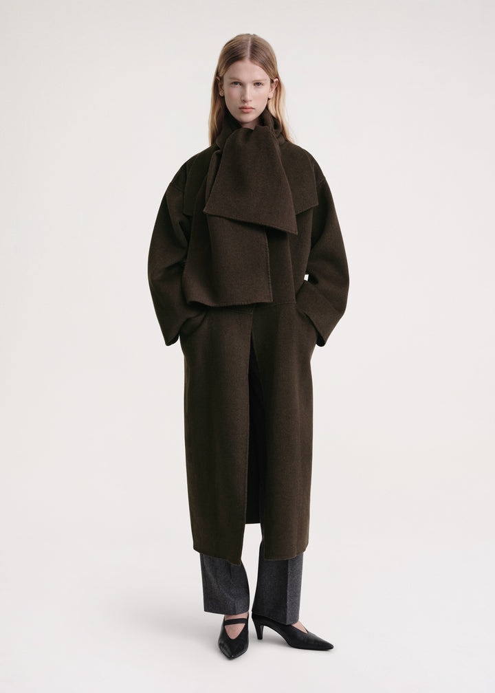 Long doublé scarf chocolate melange - 4