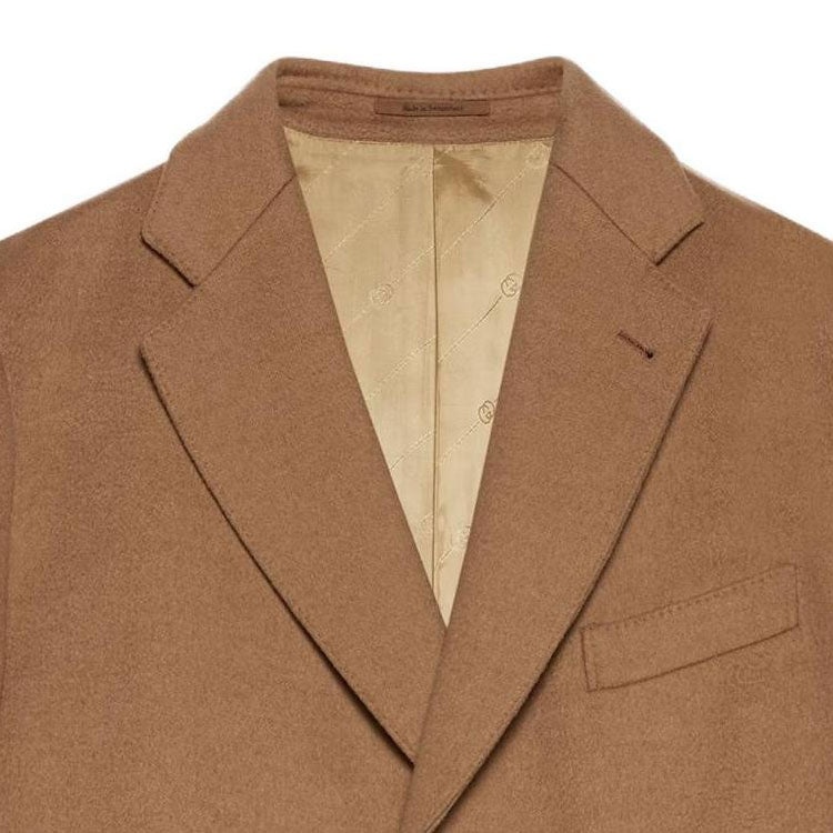 Gucci Camelhair Coat With Gucci Cities Label 'Light Brown' 753089-ZAHGS-2250 - 5