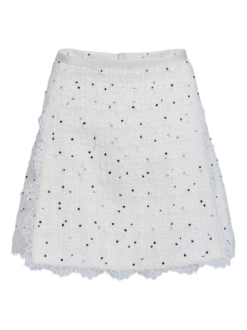 polka-dot lace-trim mini skirt - 1