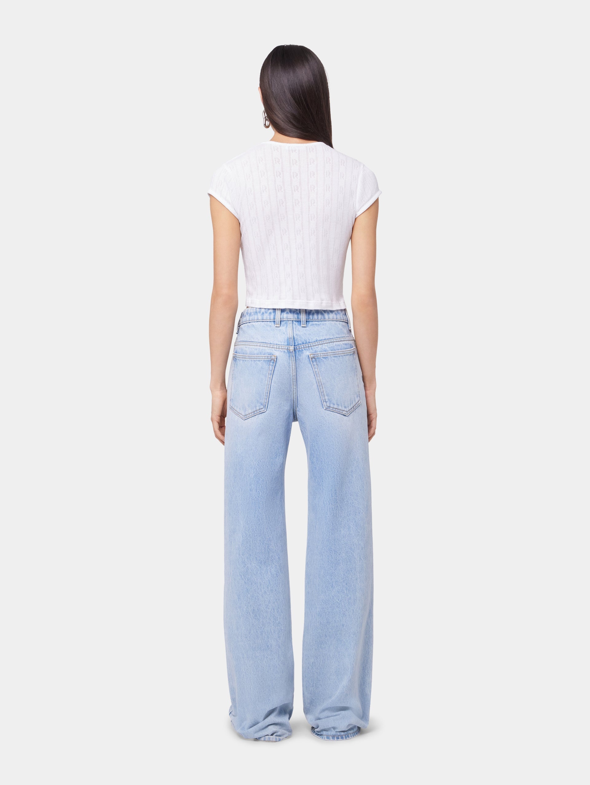 LIGHT BLUE BAGGY TROUSERS IN DENIM - 4