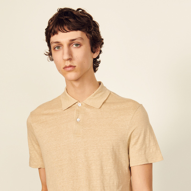 Sandro Linen polo shirt outlook