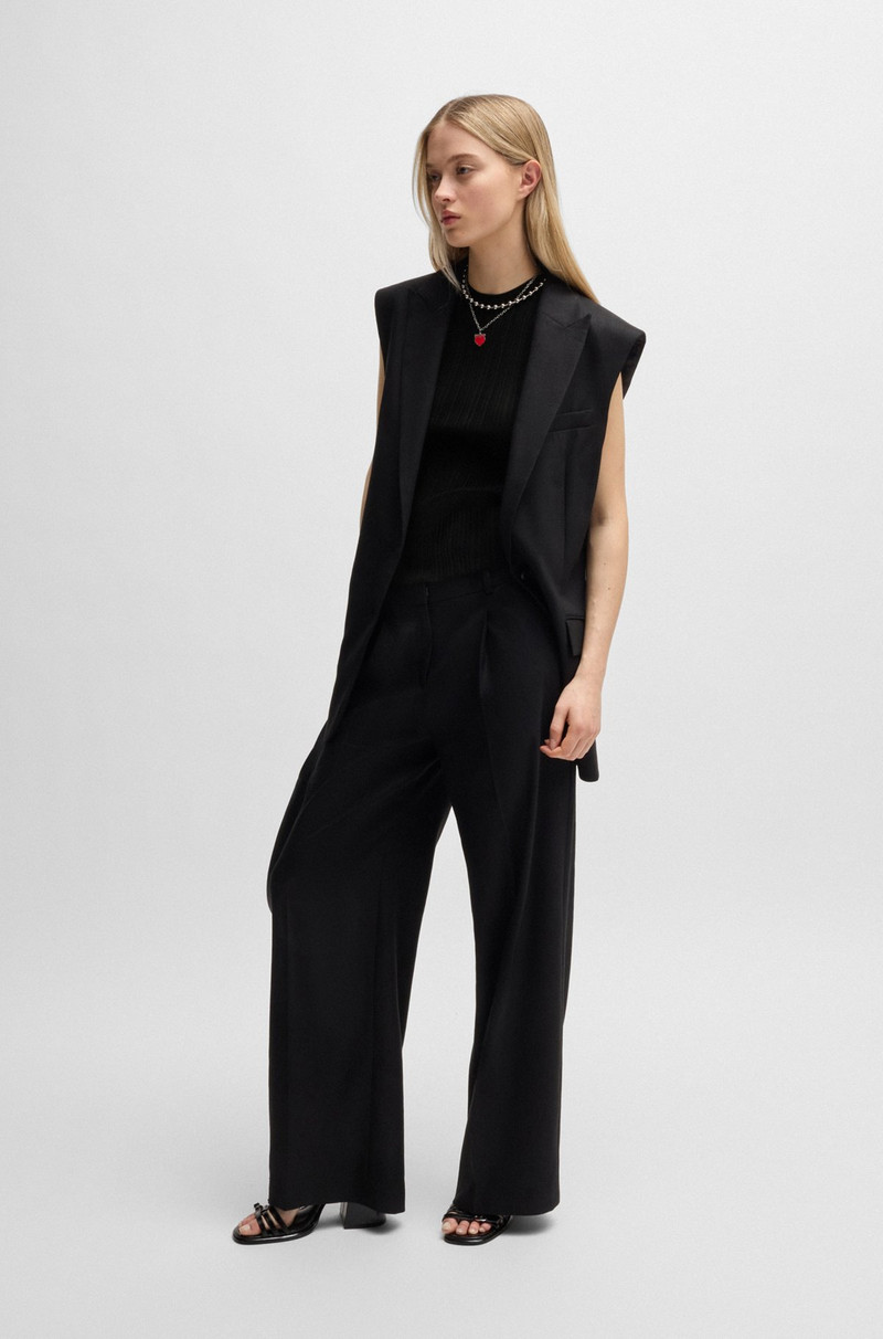 HUGO SLEEVELESS RACER-BACK TOP IN RIBBED CREPE FABRIC outlook