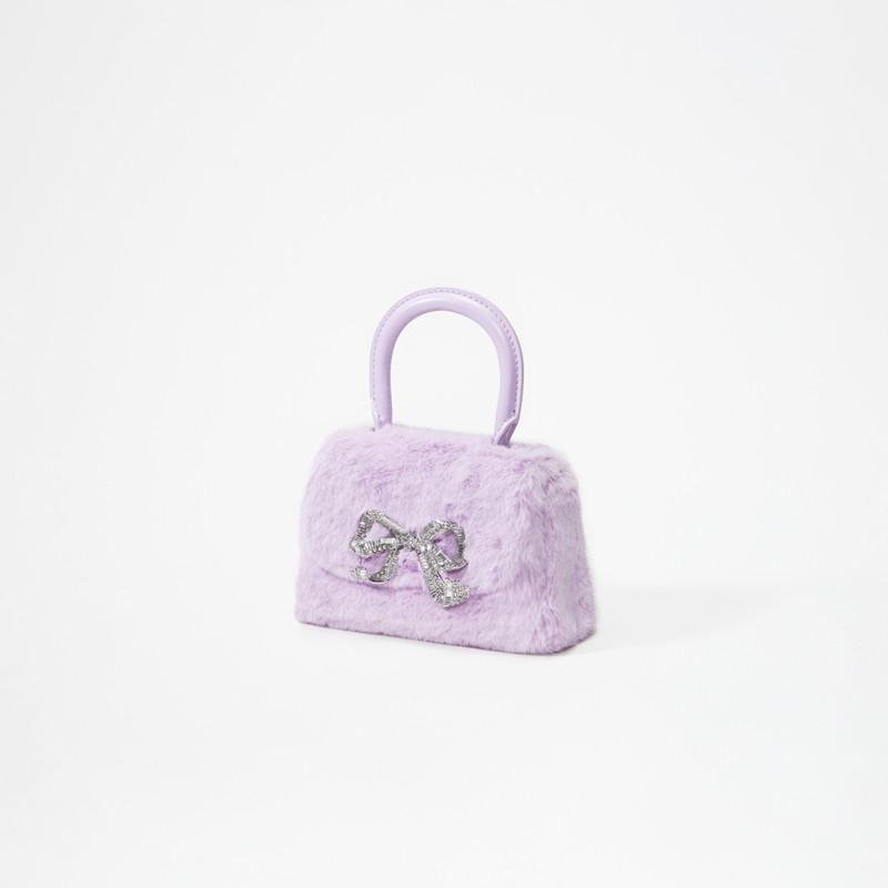 Lilac Fluffy Bow Micro Bag 2