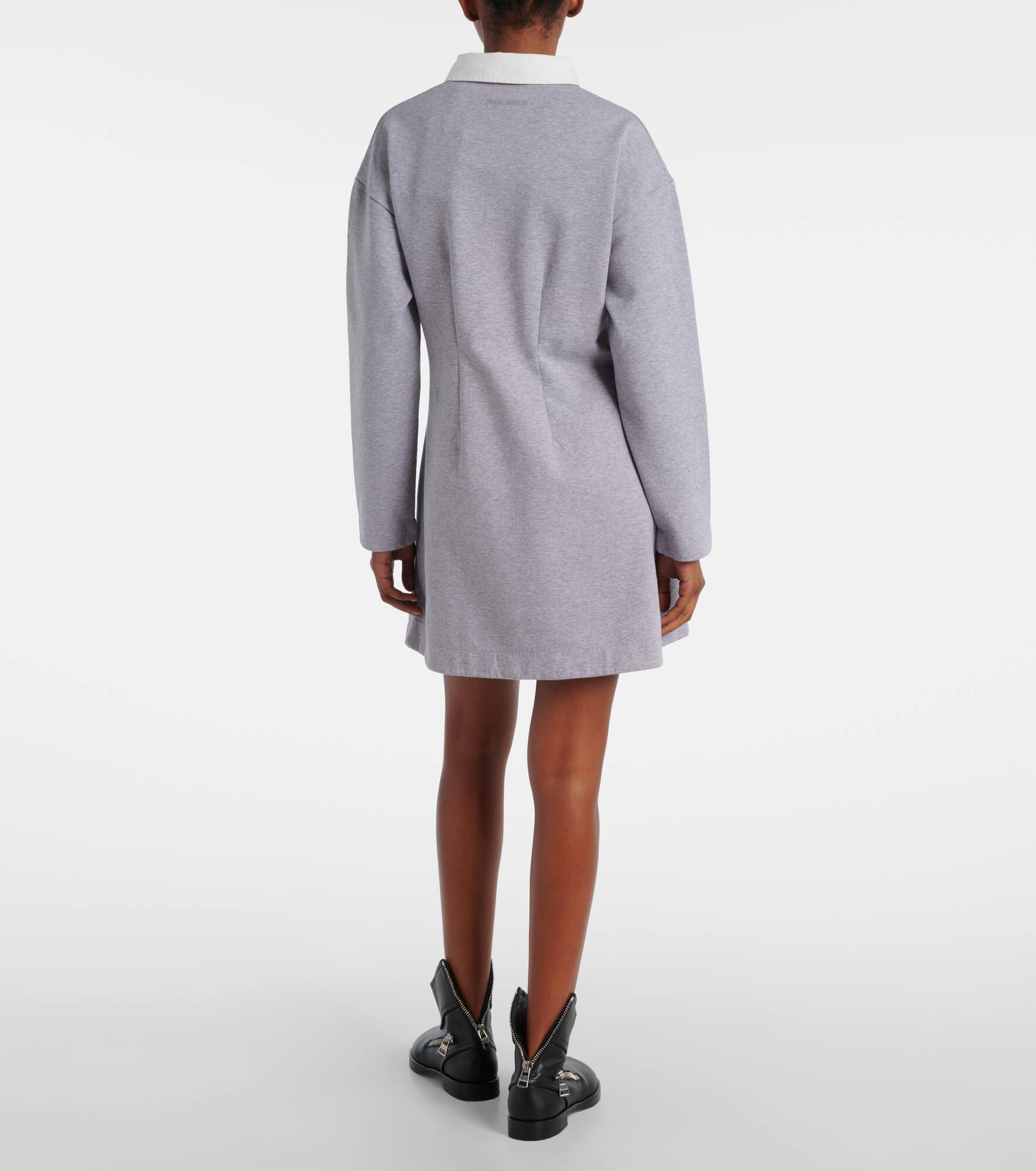 Cotton-blend jersey polo dress - 3