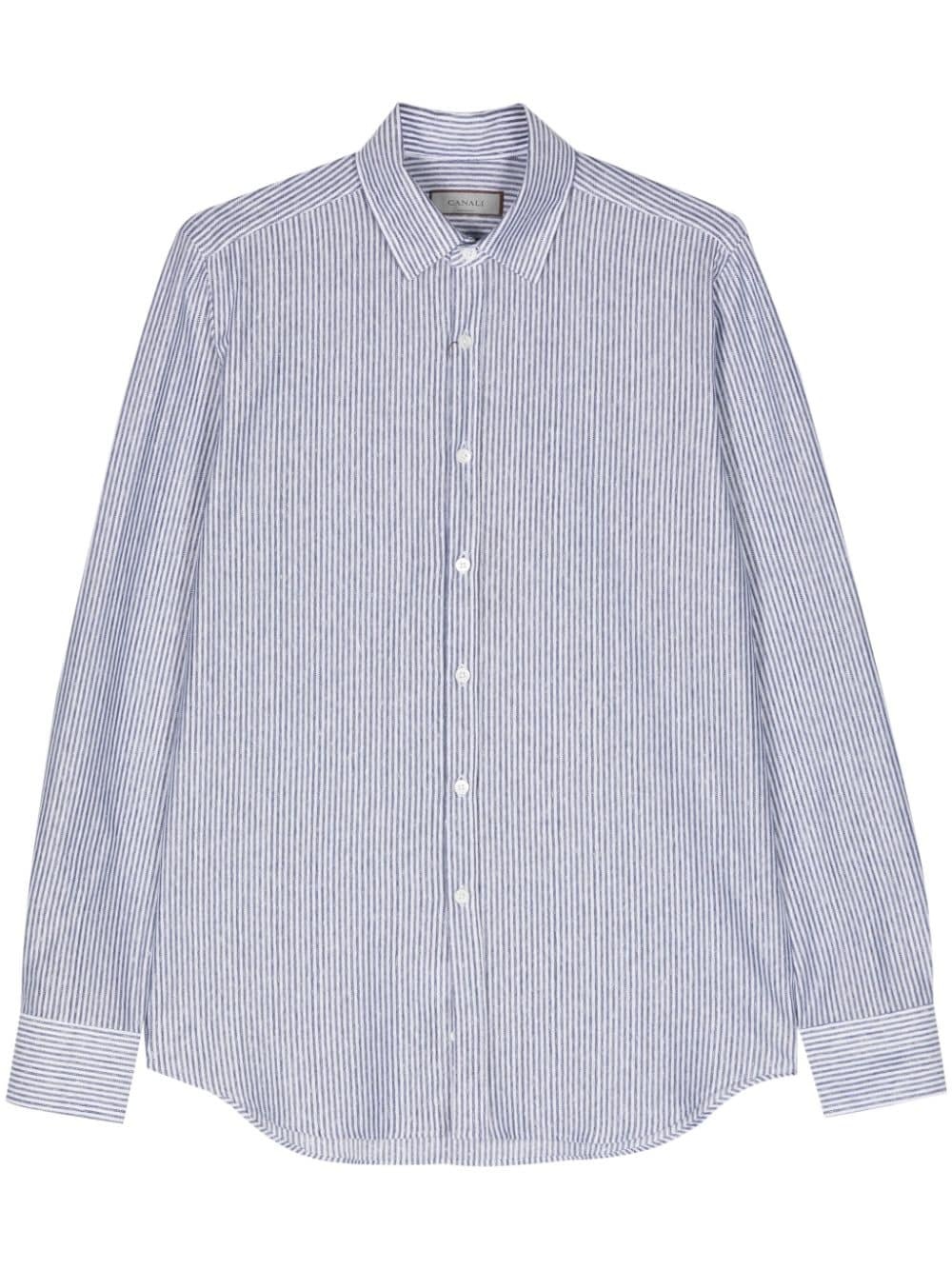 striped cotton linen shirt - 1