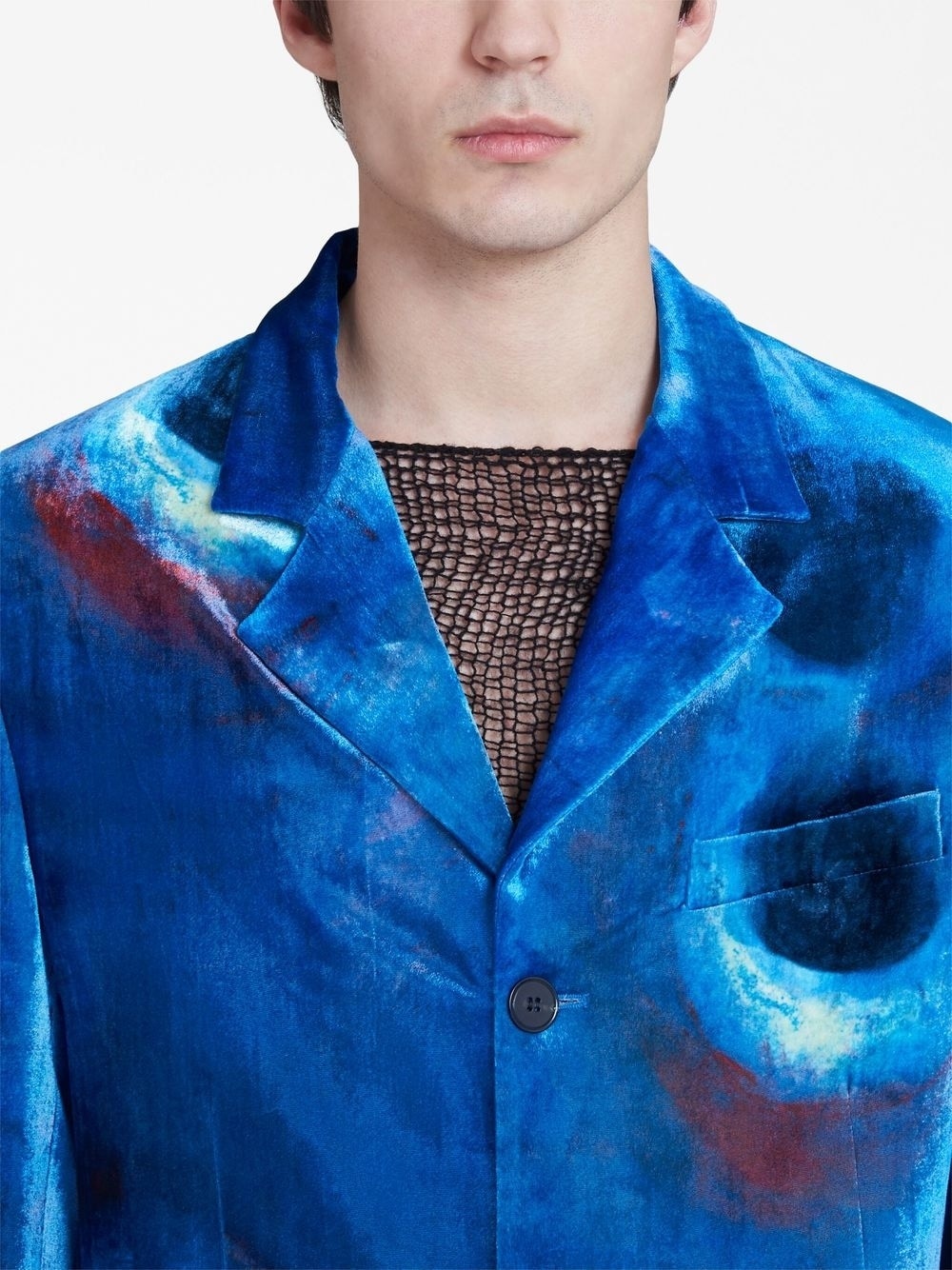 painterly-print single-breasted blazer - 5