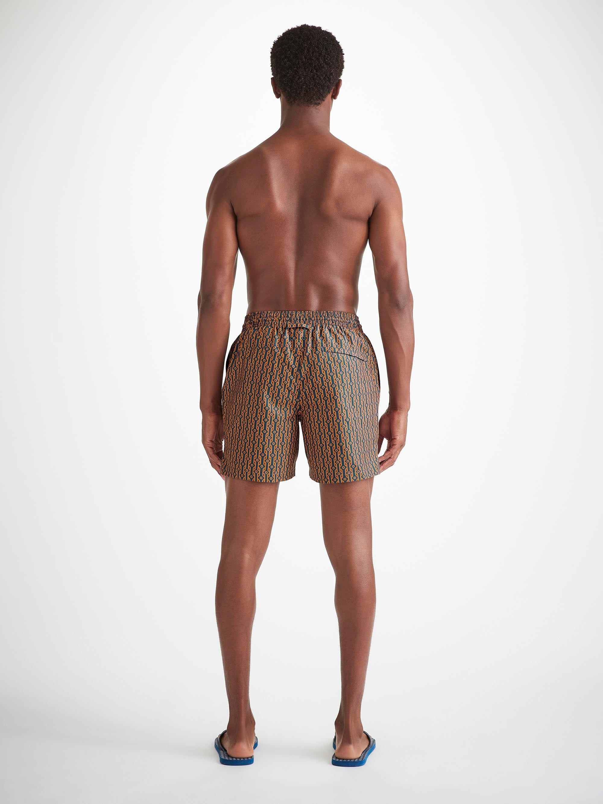 Men's Swim Shorts Blue Rope Print - 4