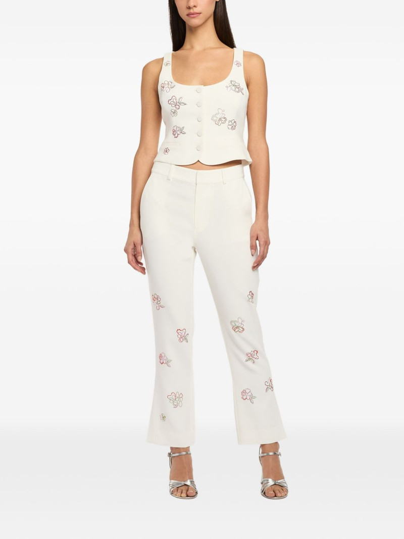 Cinq à Sept Kerry floral-detail cropped trousers outlook