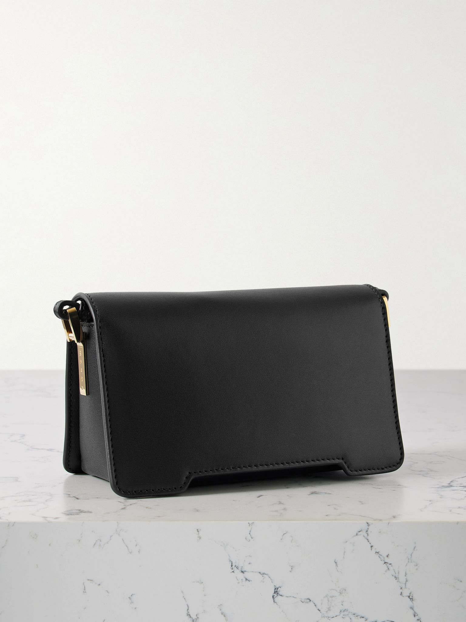 Trunkaroo mini leather shoulder bag Black - 3