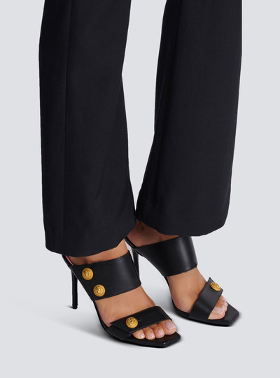 Balmain Heeled Eva mules in calfskin outlook