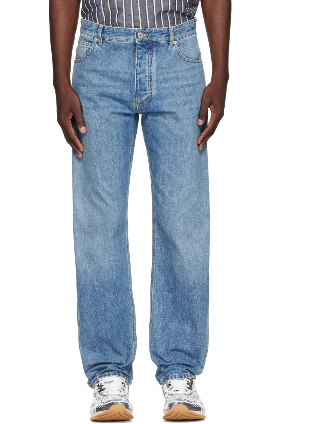 Blue Washed Denim Jeans - 1