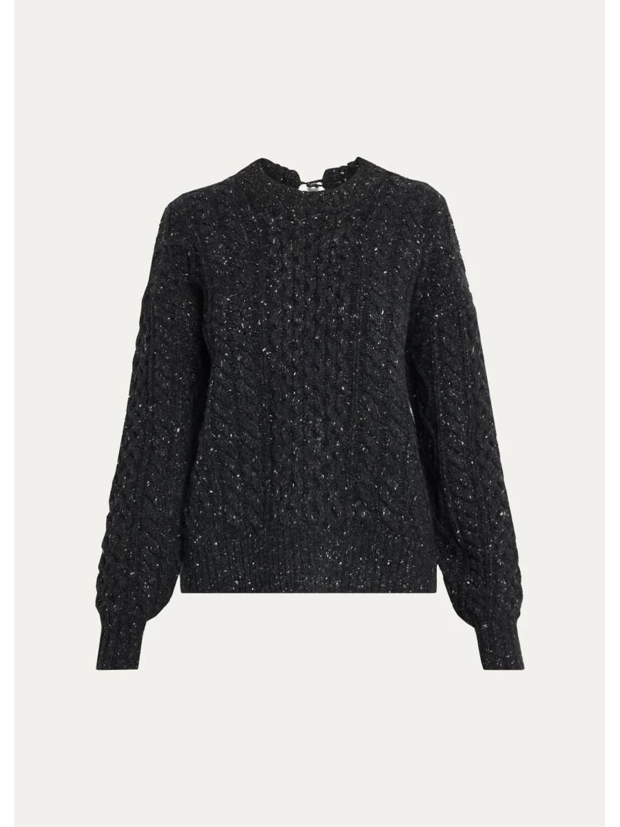 Tear Drop Aran Crewneck Sweater - 1